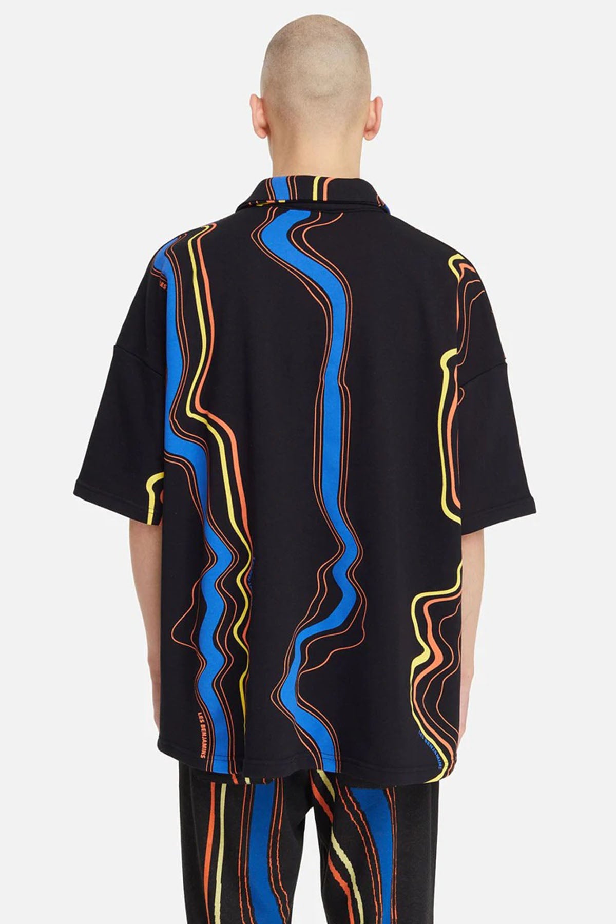 Les Benjamins Geniş Kesim Desenli Polo Yaka T-shirt-Libas Trendy Fashion Store