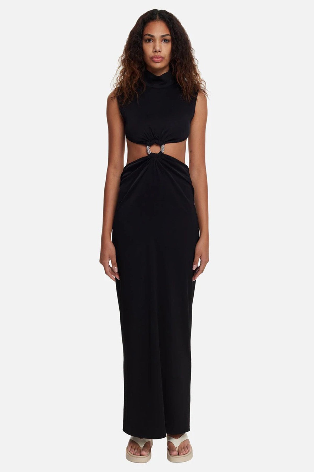 Les Benjamins Metal Aksesuarlı Maxi Elbise-Libas Trendy Fashion Store