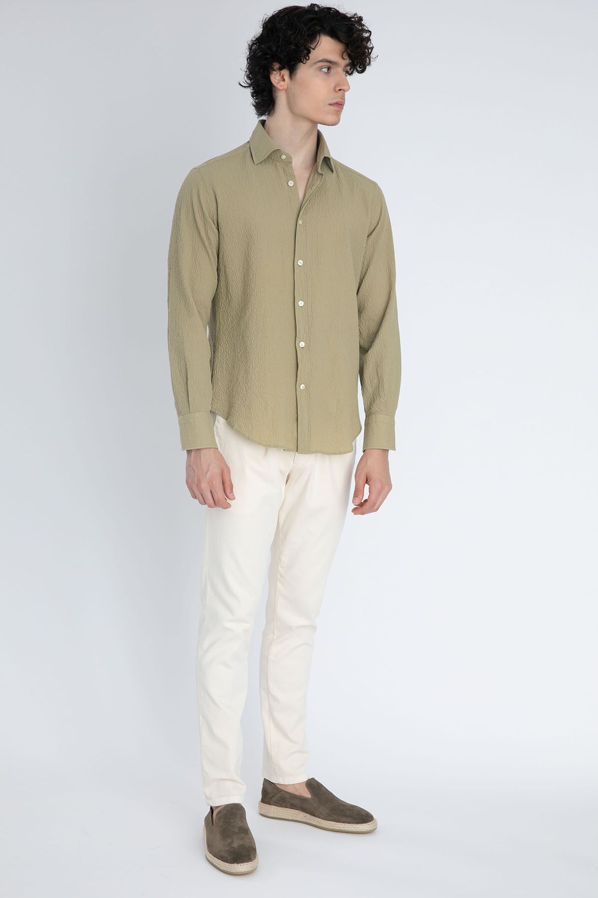 Fradi Beli Lastikli Tek Pile Pantolon-Libas Trendy Fashion Store