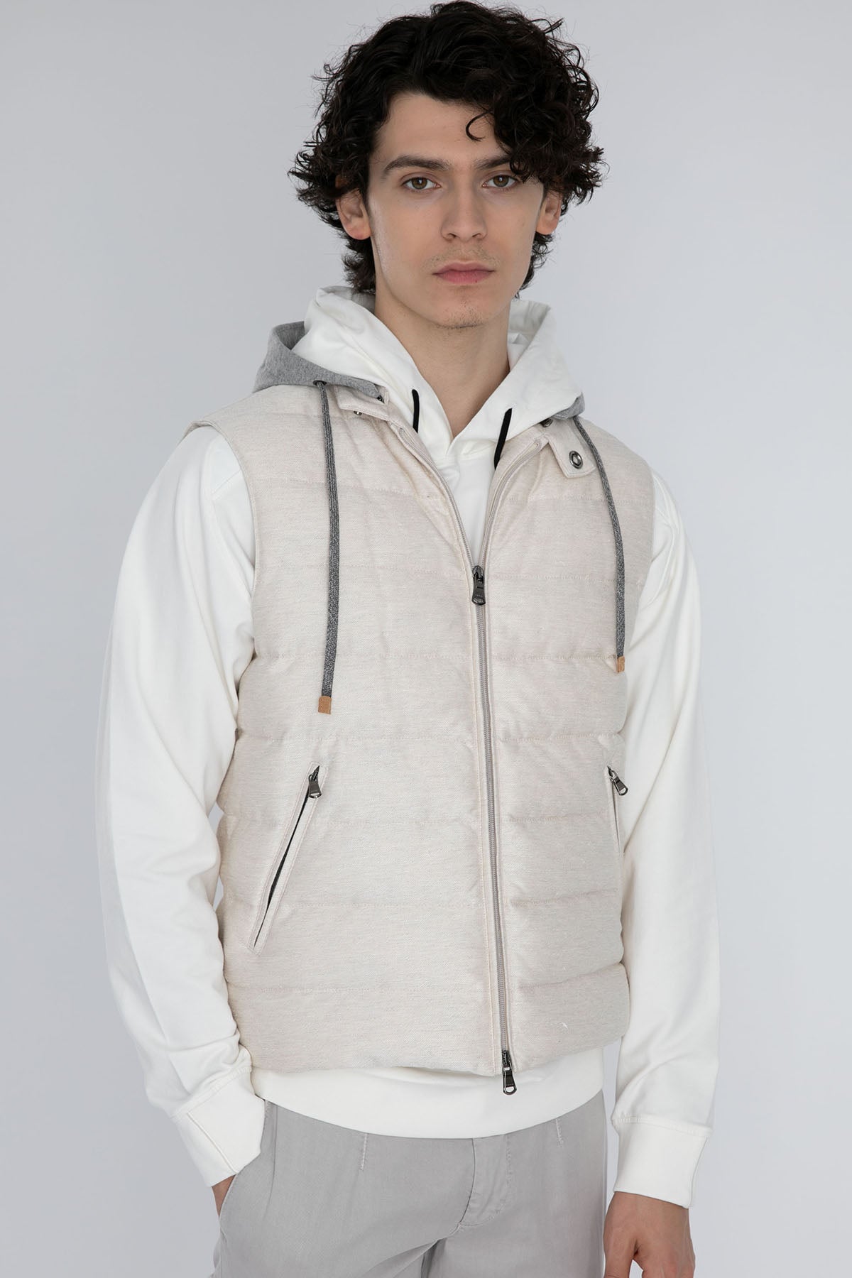 Fradi Ketenli Kapüşonlu Puffer Yelek-Libas Trendy Fashion Store