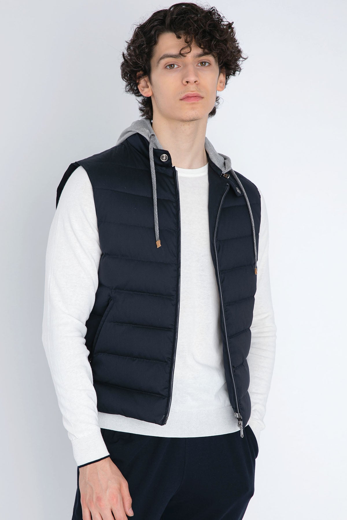 Fradi Ketenli Kapüşonlu Puffer Yelek-Libas Trendy Fashion Store