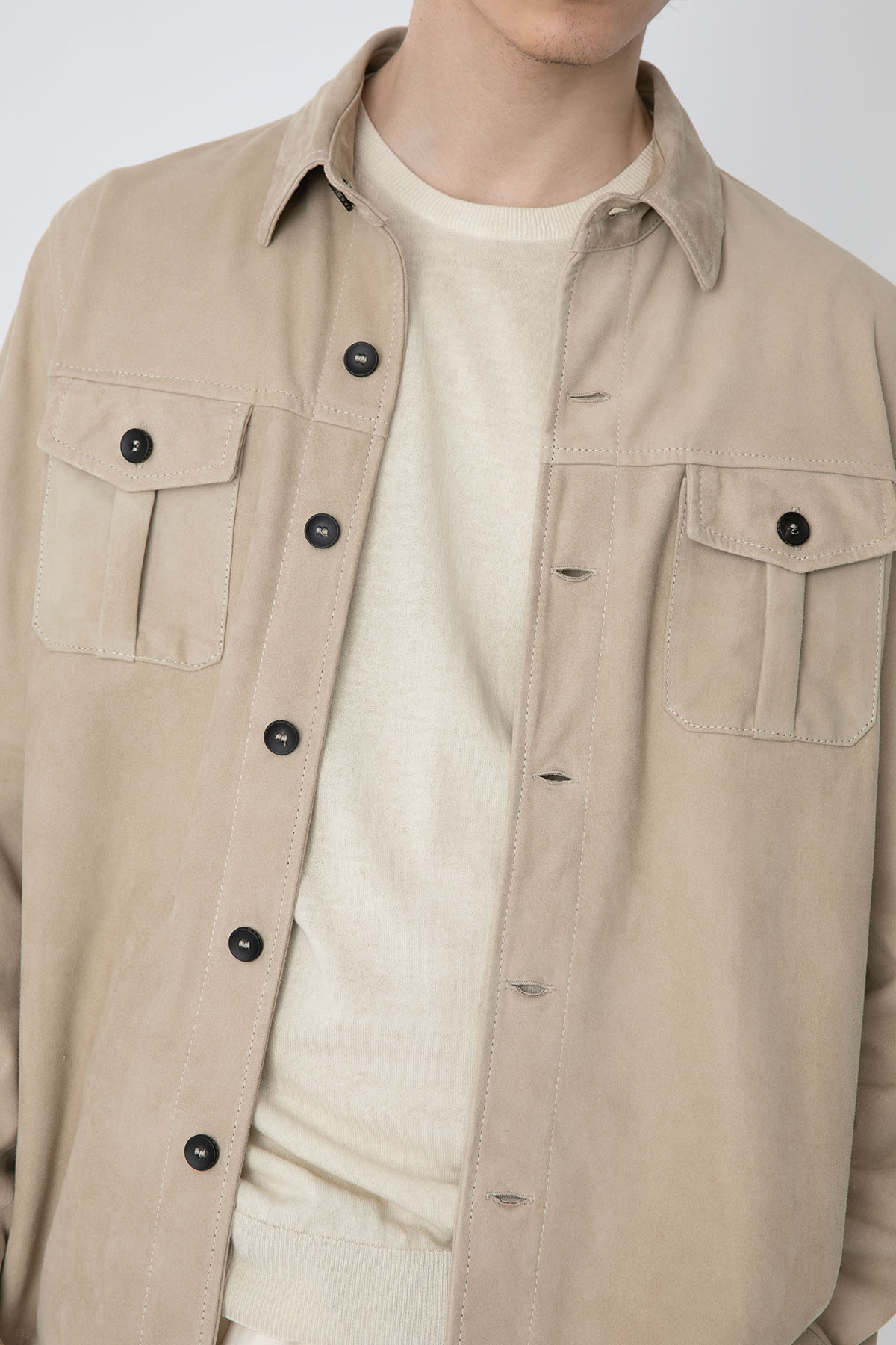 Fradi Cep Detaylı Süet Deri Gömlek Ceket-Libas Trendy Fashion Store