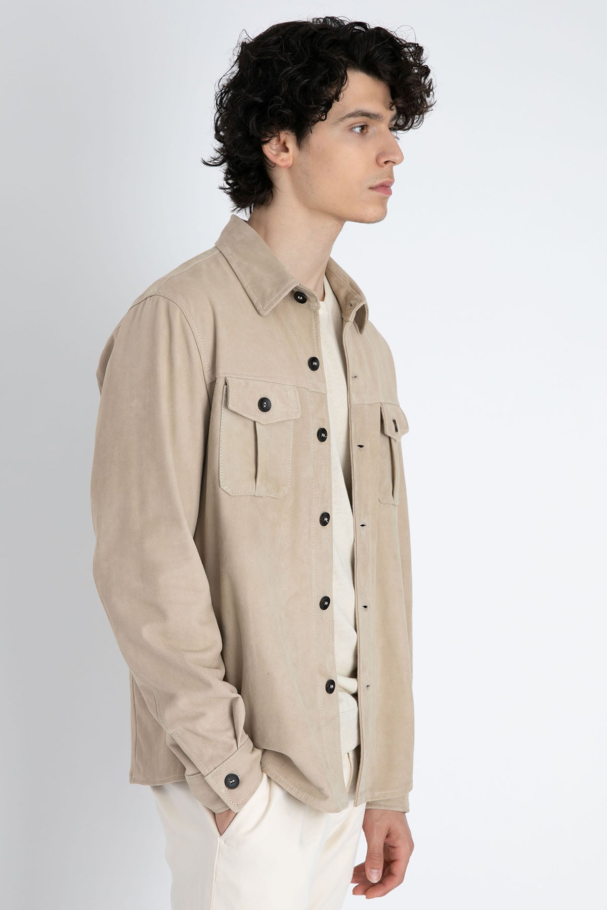 Fradi Cep Detaylı Süet Deri Gömlek Ceket-Libas Trendy Fashion Store