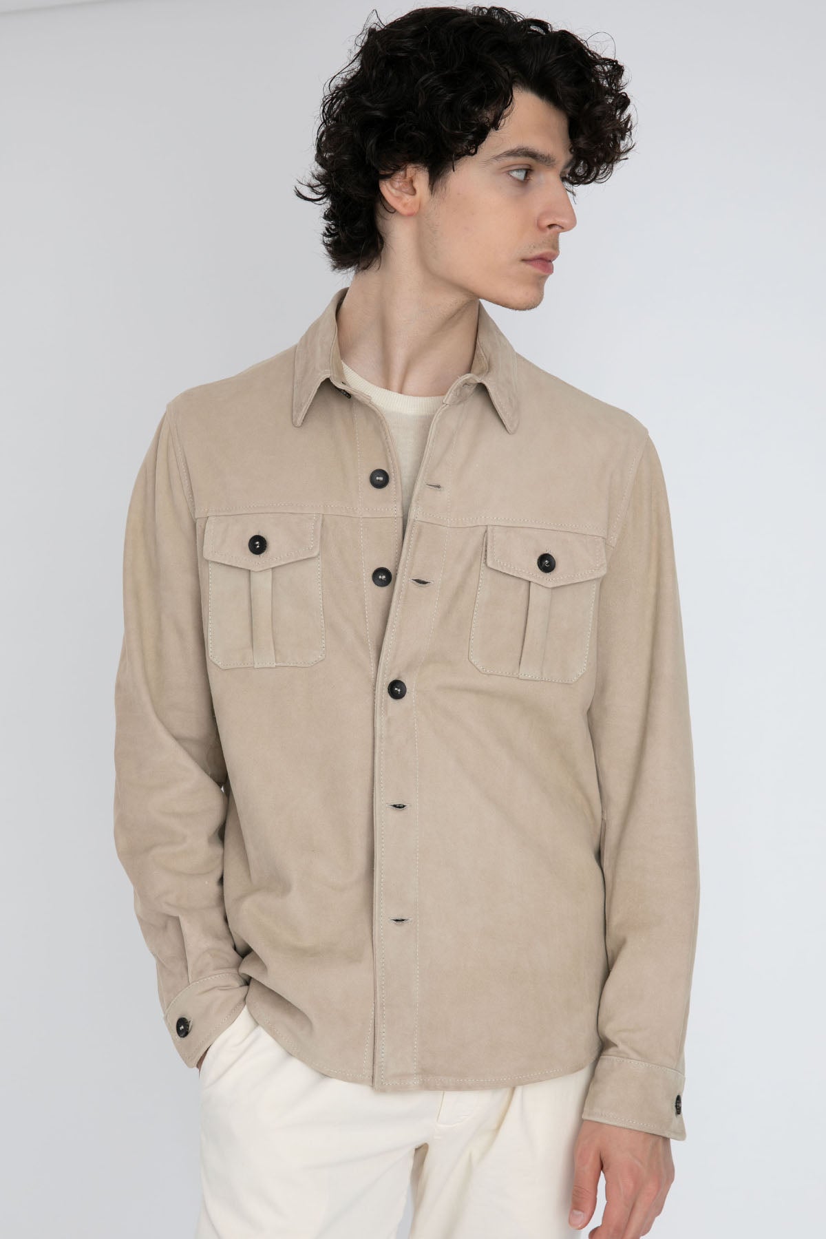 Fradi Cep Detaylı Süet Deri Gömlek Ceket-Libas Trendy Fashion Store