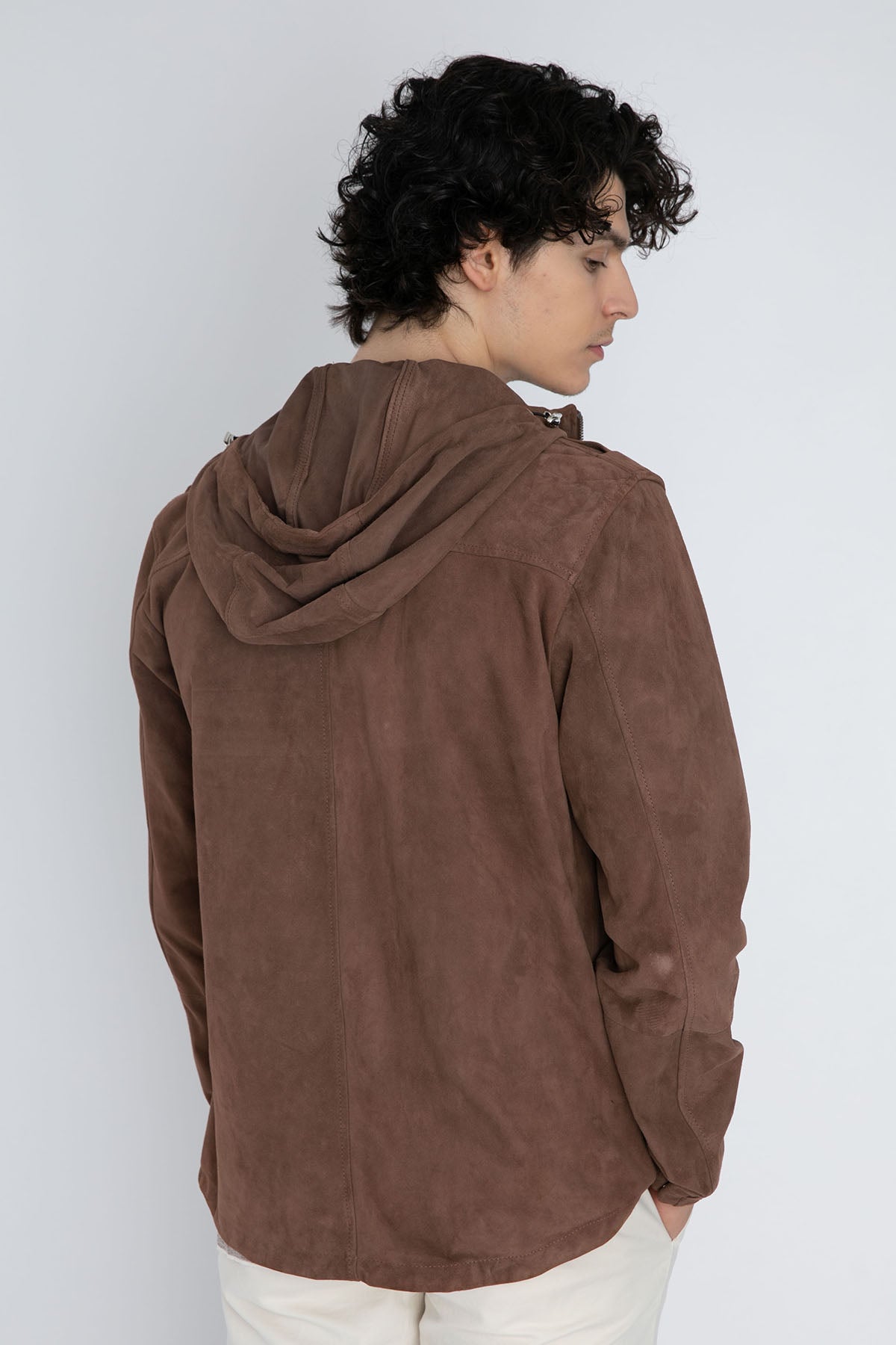 Fradi Kapüşonlu Süet Deri Ceket-Libas Trendy Fashion Store