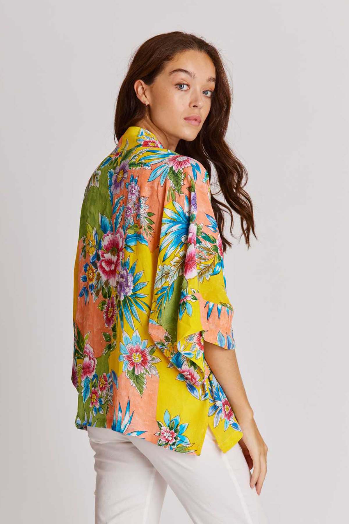 Rene Derhy Dominicaine Desenli Şal Yaka Truvakar Kol Ceket-Libas Trendy Fashion Store