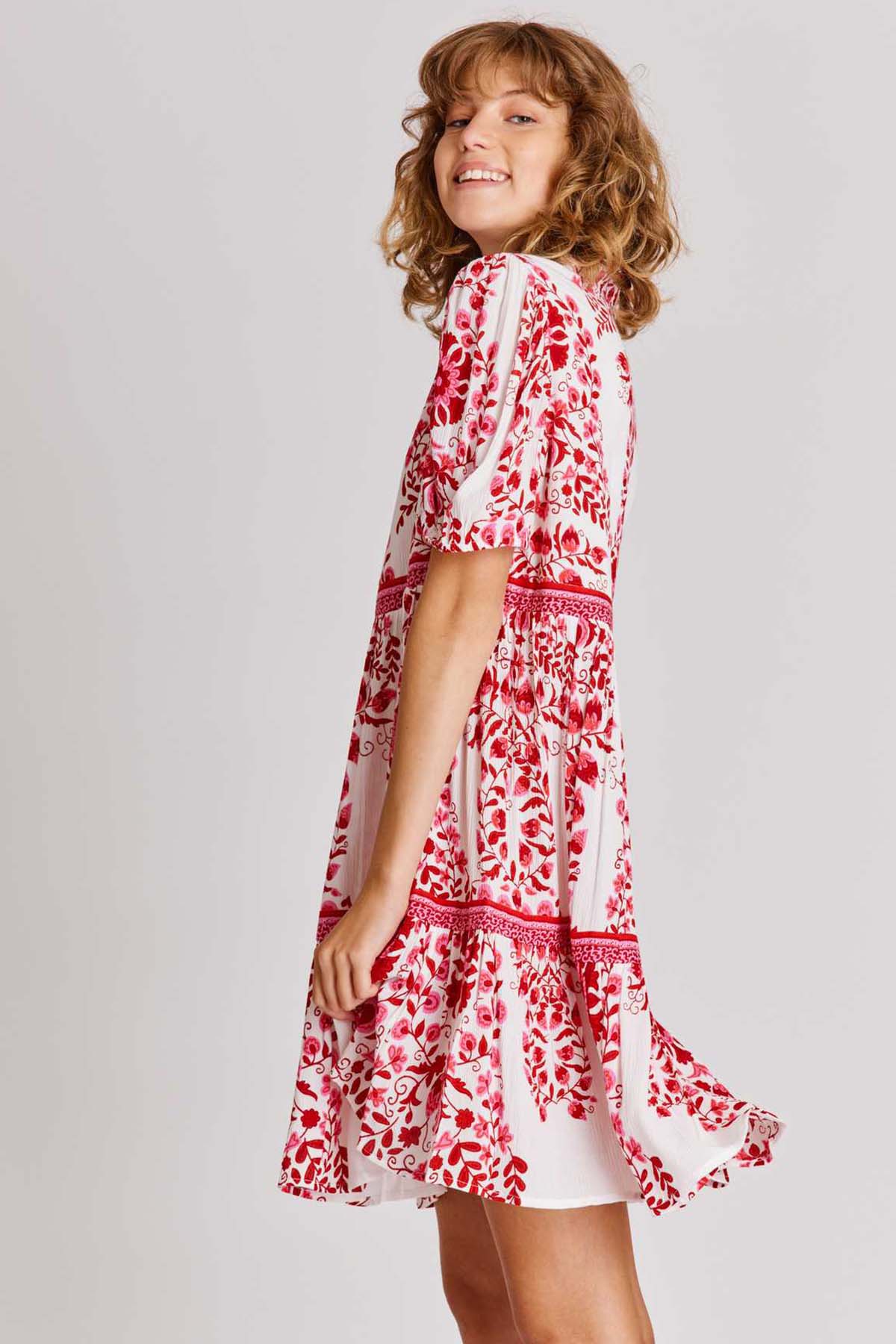 Rene Derhy Akemi Desenli Dizüstü Elbise-Libas Trendy Fashion Store