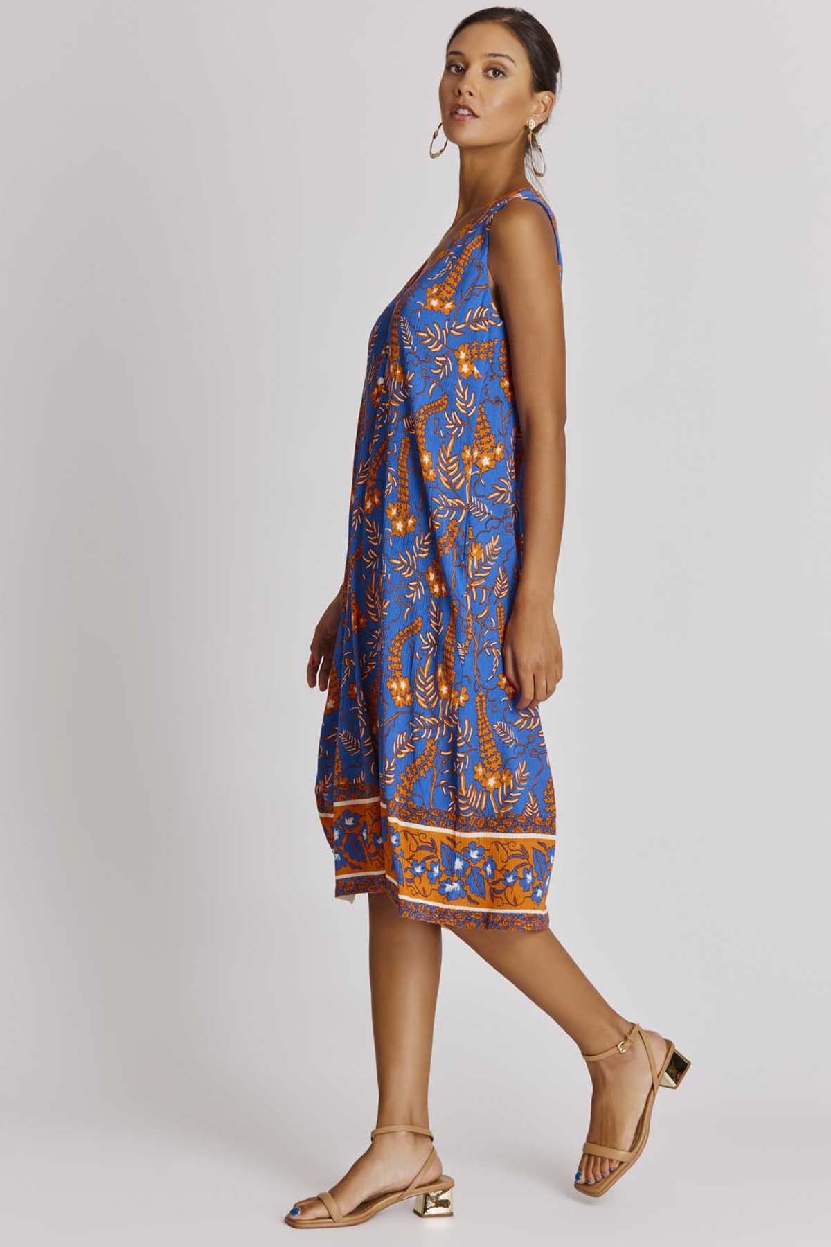 Rene Derhy Ajaccio Desenli Midi Elbise-Libas Trendy Fashion Store