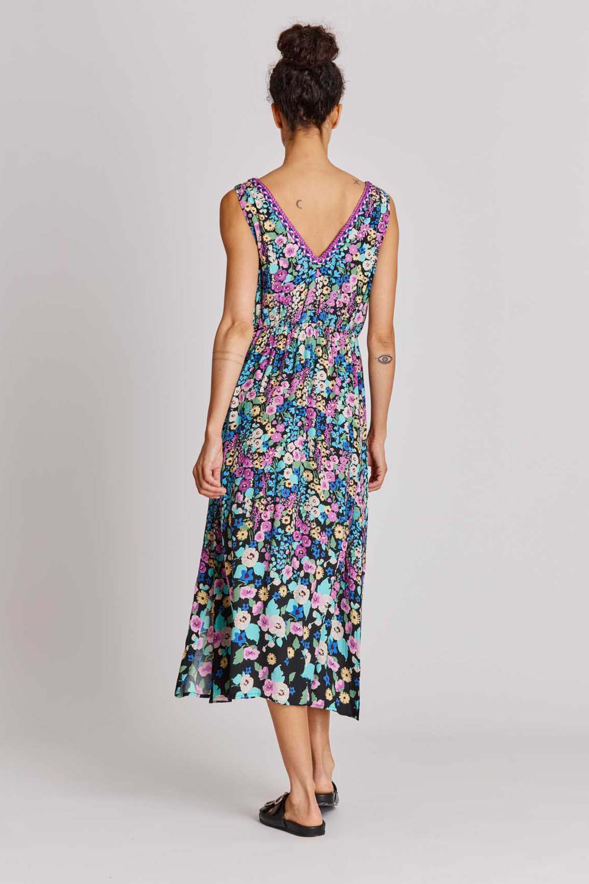 Rene Derhy Aminata Çiçek Desenli Midi Elbise-Libas Trendy Fashion Store