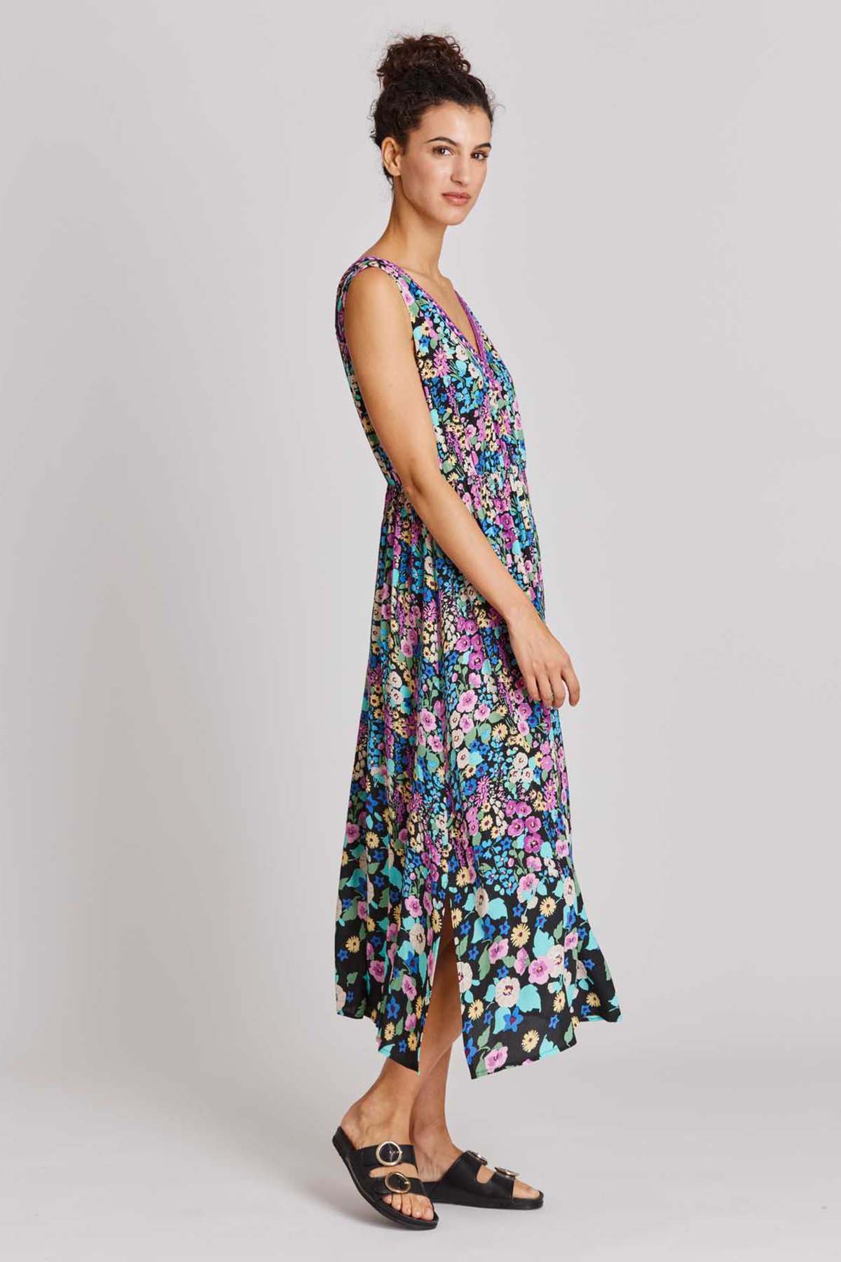 Rene Derhy Aminata Çiçek Desenli Midi Elbise-Libas Trendy Fashion Store