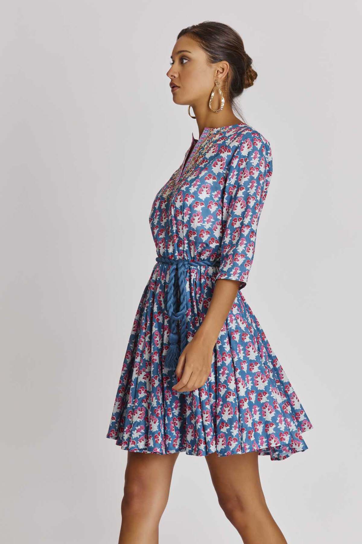 Rene Derhy Australie Belden Kuşaklı Dizüstü Elbise-Libas Trendy Fashion Store