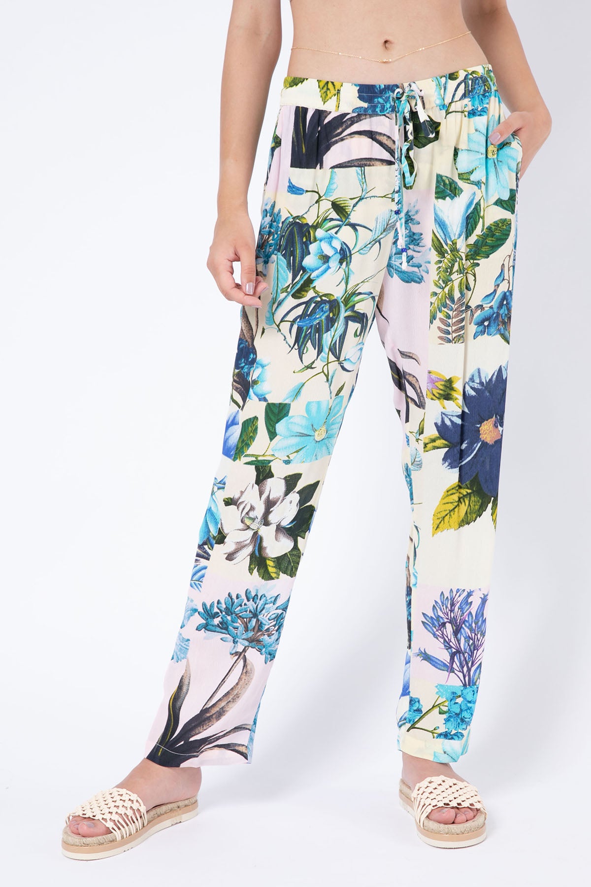 Rene Derhy Margaret Beli Lastikli Desenli Pantolon-Libas Trendy Fashion Store