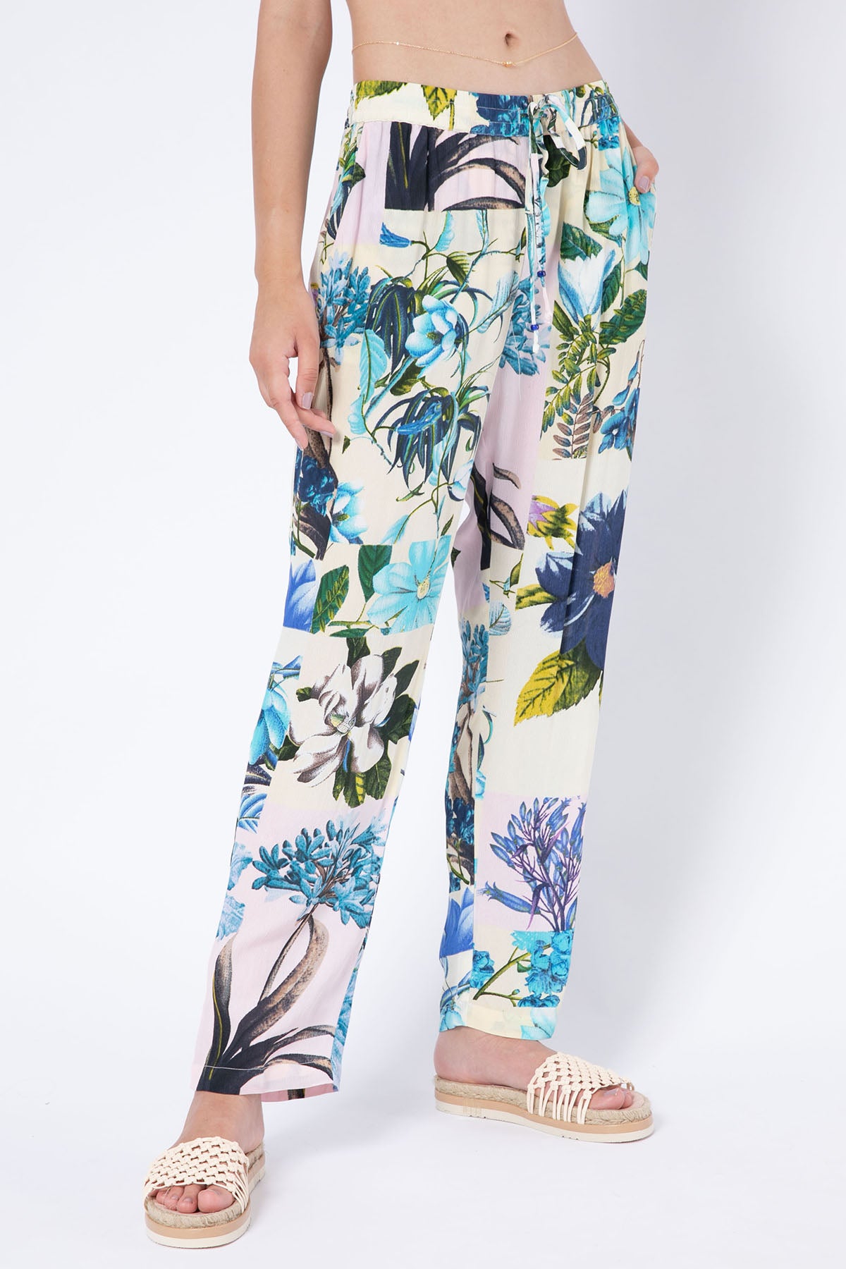 Rene Derhy Margaret Beli Lastikli Desenli Pantolon-Libas Trendy Fashion Store