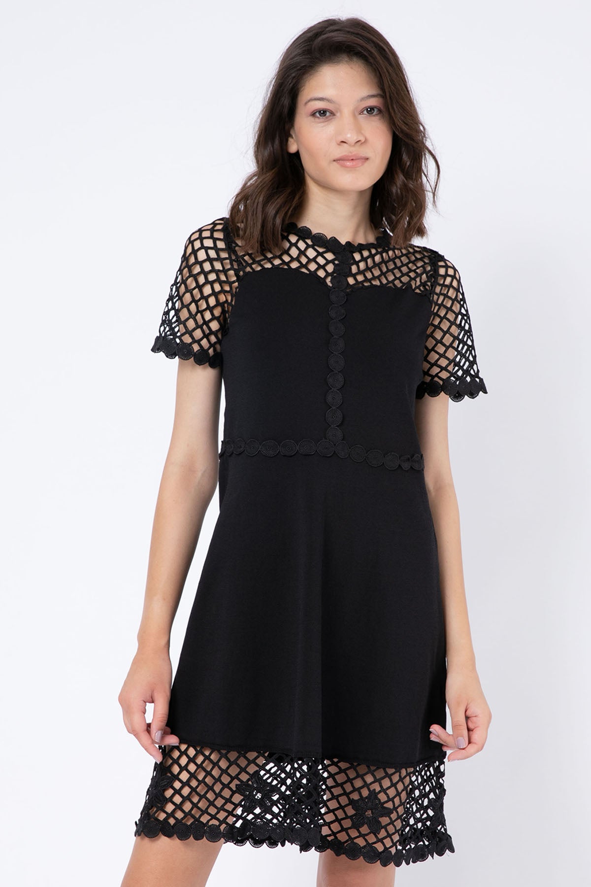 Rene Derhy Zaara Dizüstü File Detaylı Elbise-Libas Trendy Fashion Store