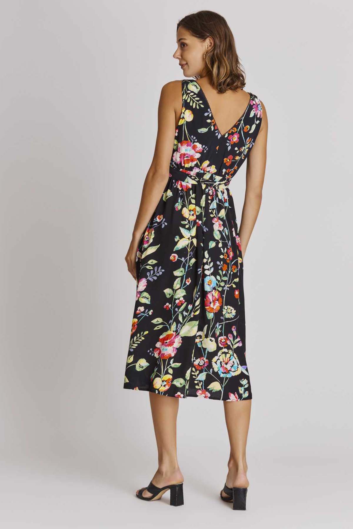 Rene Derhy Astrid Desenli Midi Elbise-Libas Trendy Fashion Store