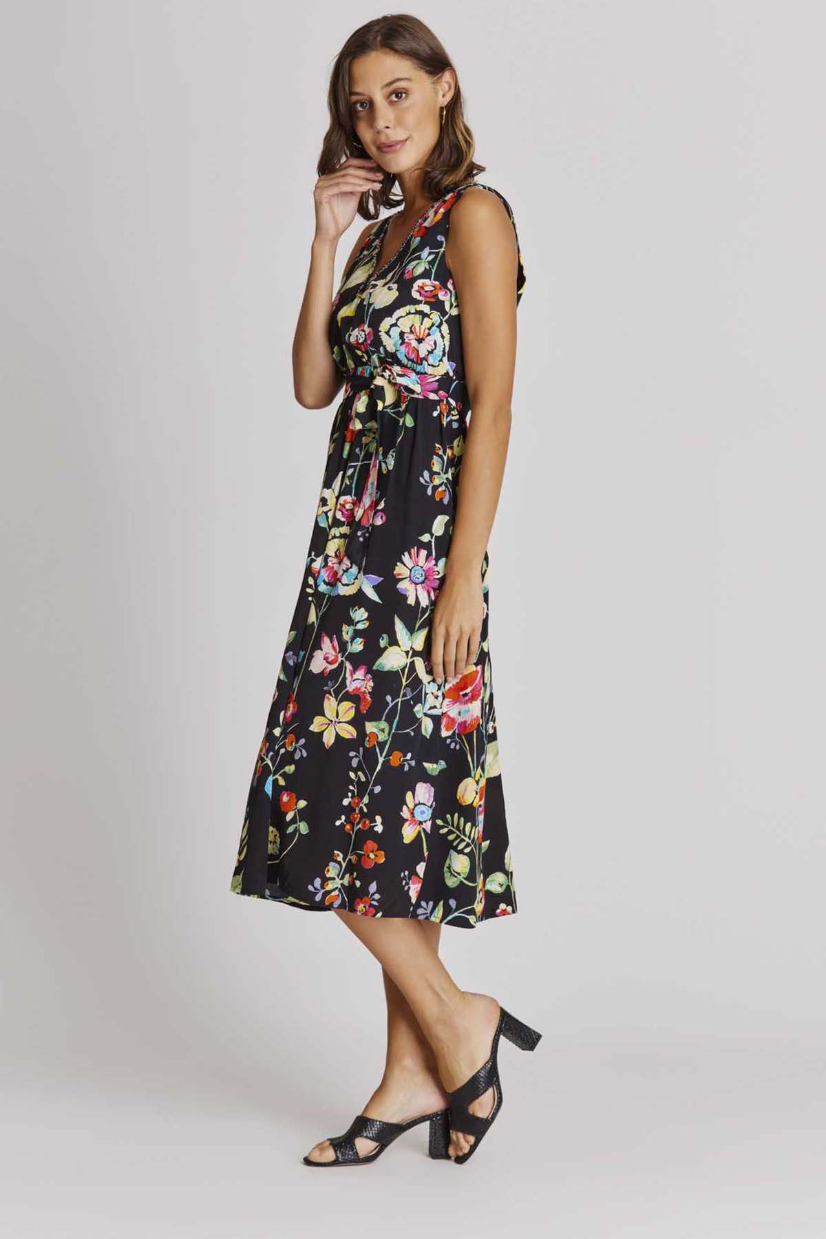 Rene Derhy Astrid Desenli Midi Elbise-Libas Trendy Fashion Store