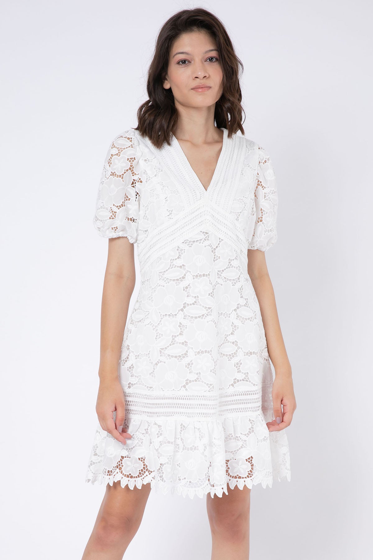 Rene Derhy Babette Fistolu V Yaka Elbise-Libas Trendy Fashion Store