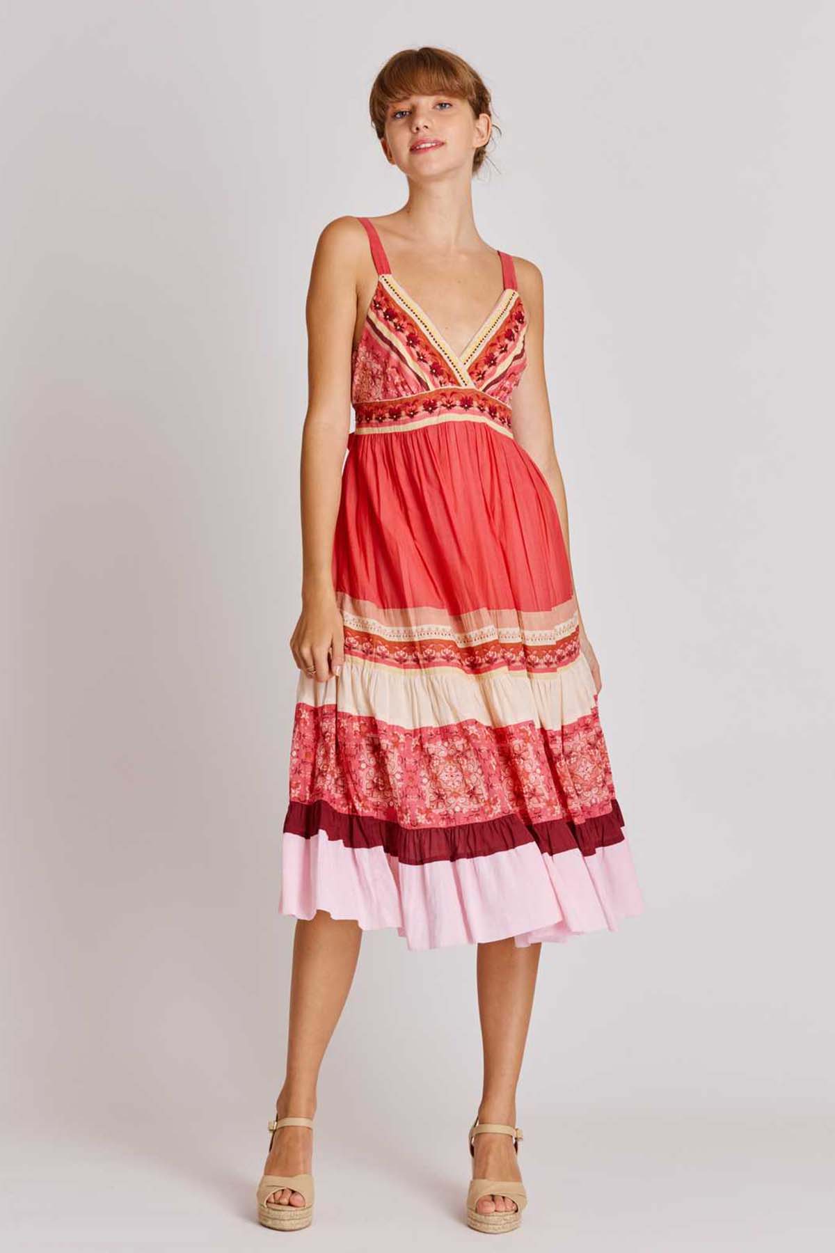 Rene Derhy Agave Askılı Midi Elbise-Libas Trendy Fashion Store