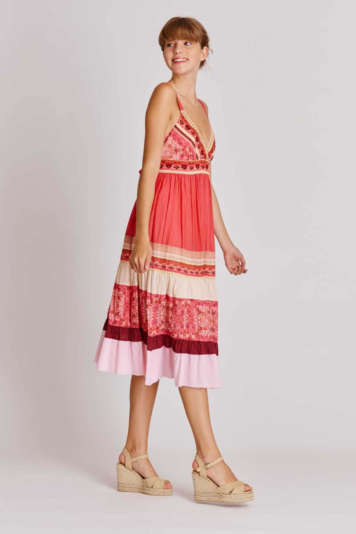 Rene Derhy Agave Askılı Midi Elbise-Libas Trendy Fashion Store