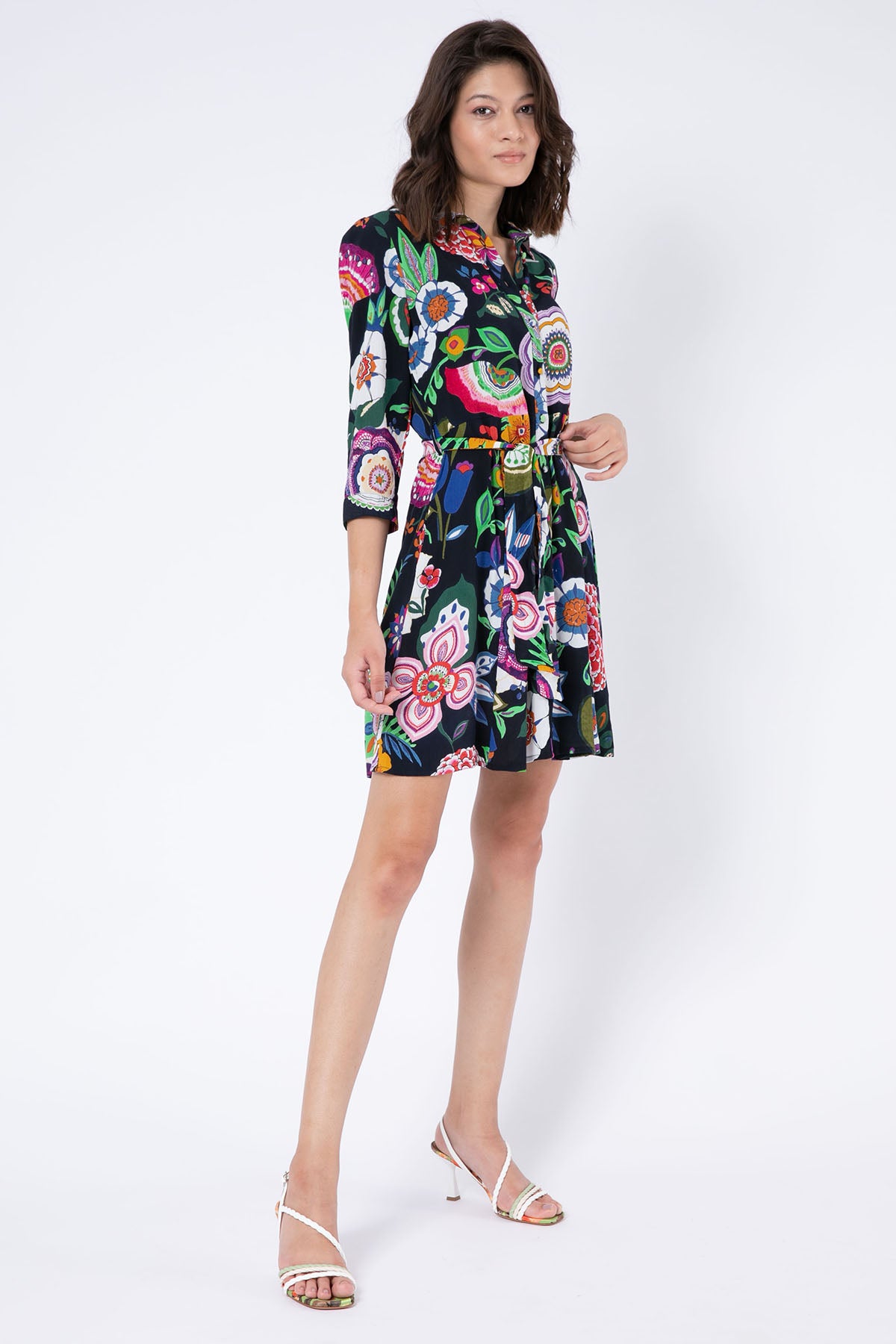 Rene Derhy Ariane Kuşaklı Mini Elbise-Libas Trendy Fashion Store