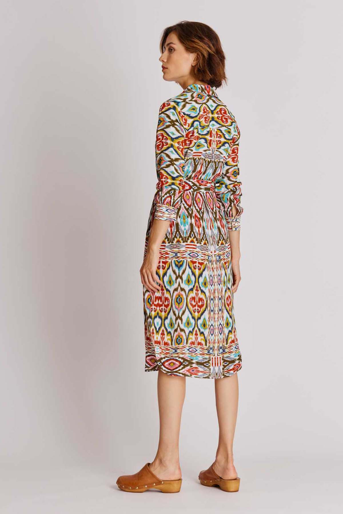 Rene Derhy Axelle Belden Kuşaklı Midi Elbise-Libas Trendy Fashion Store
