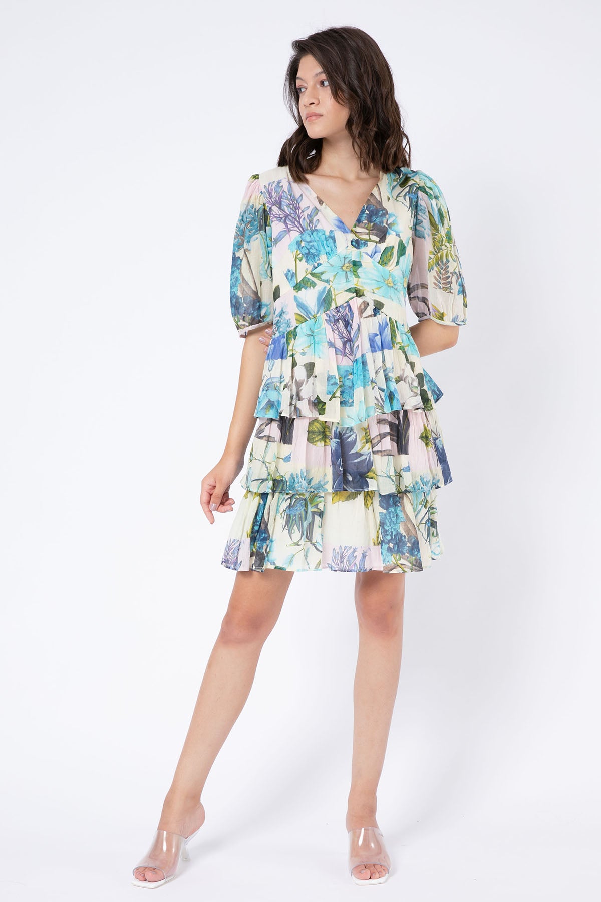 Rene Derhy Albi V Yaka Dizüstü Elbise-Libas Trendy Fashion Store