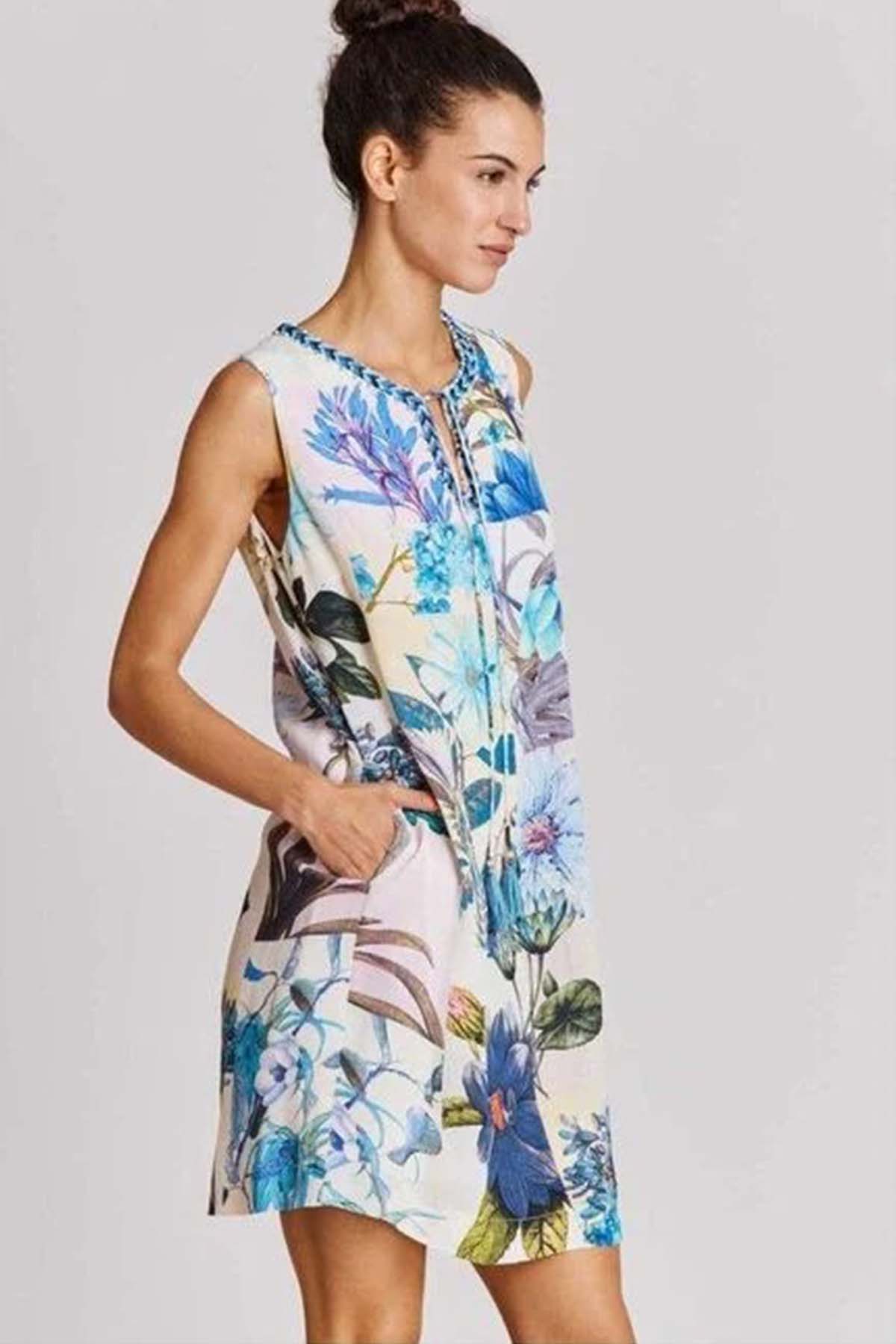 Rene Derhy Augusta Renkli Çiçek Desenli Dizüstü Elbise-Libas Trendy Fashion Store