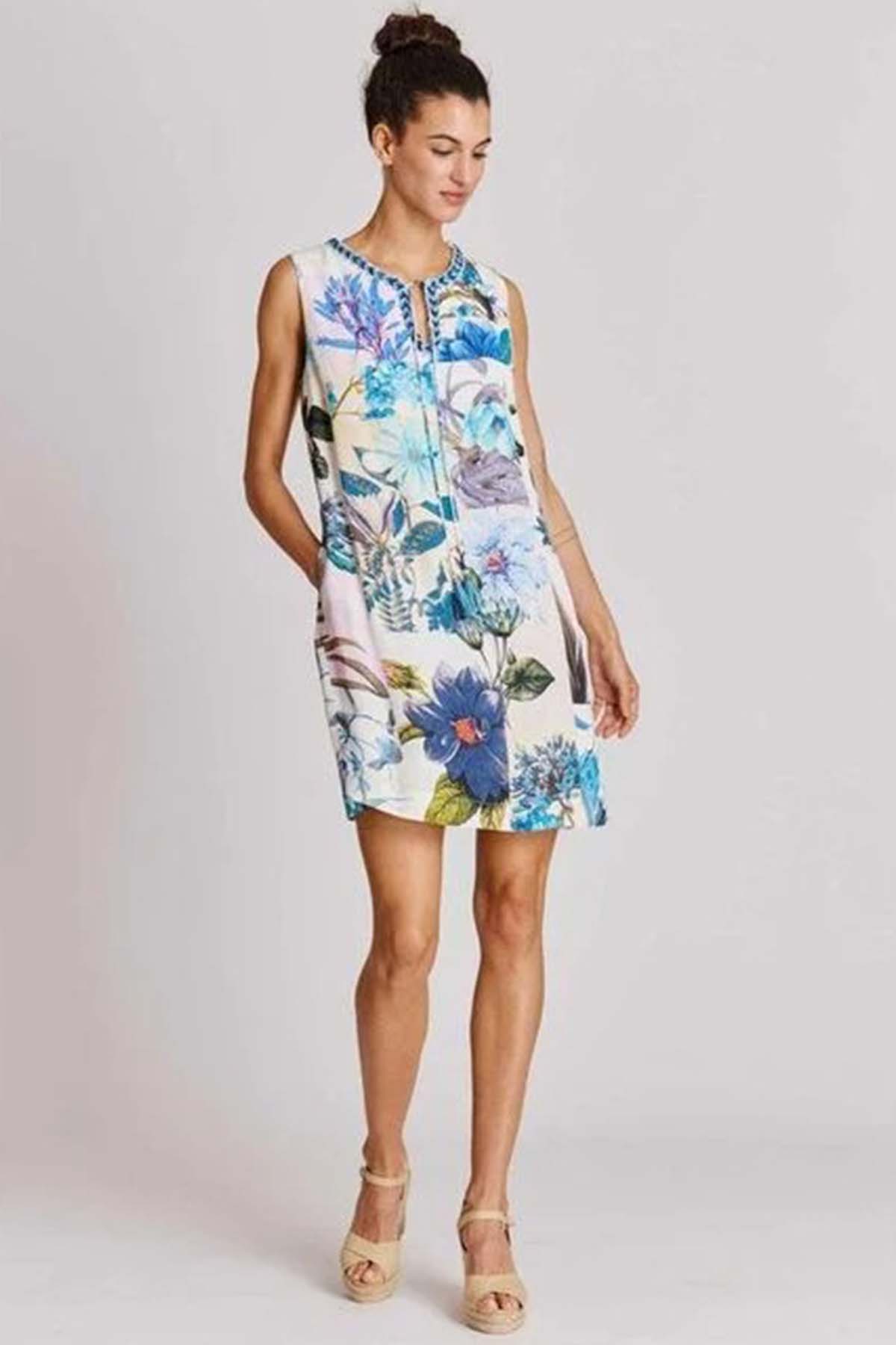 Rene Derhy Augusta Renkli Çiçek Desenli Dizüstü Elbise-Libas Trendy Fashion Store