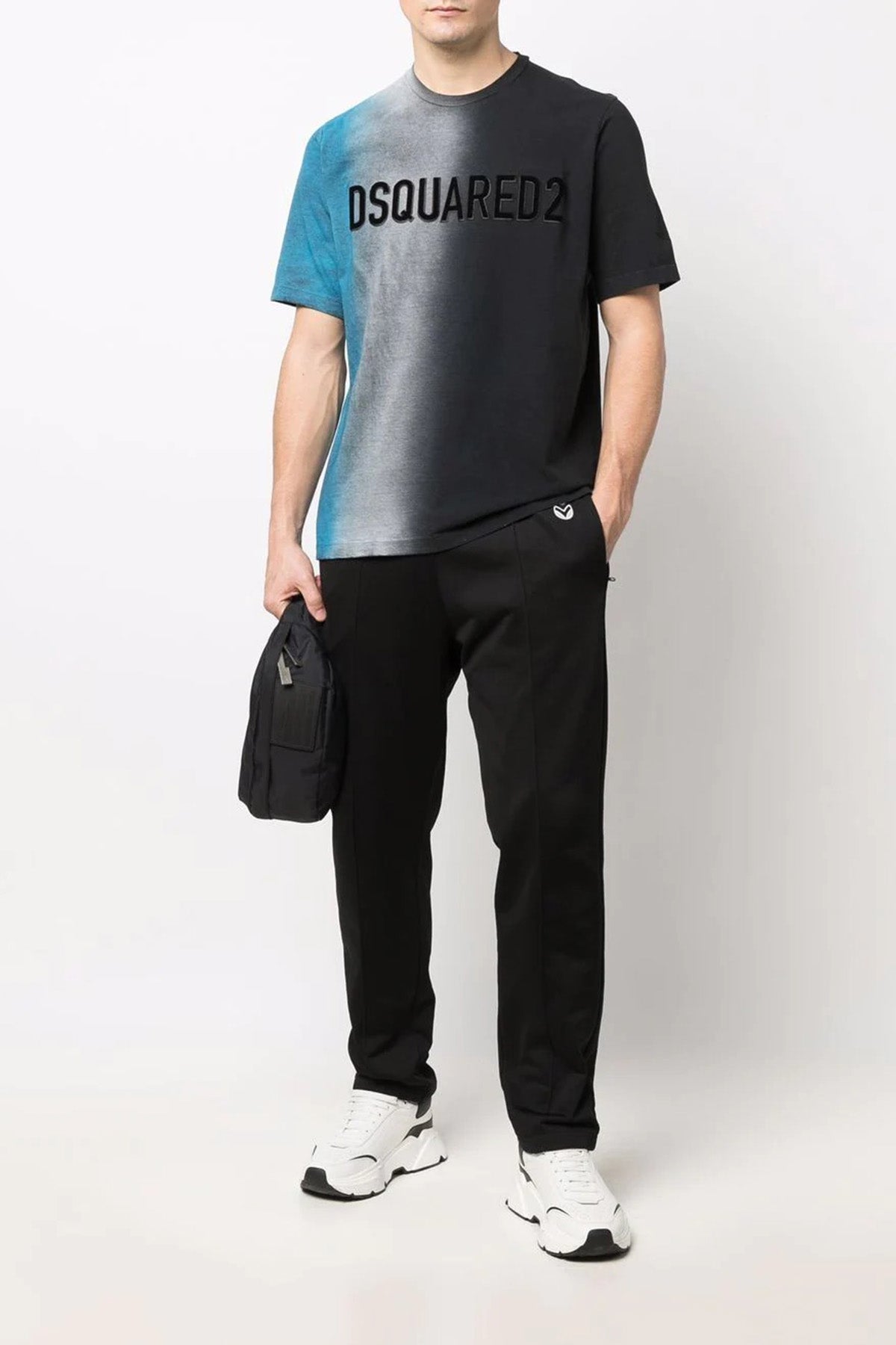 Dsquared Logolu Geniş Kesim Degrade T-shirt-Libas Trendy Fashion Store