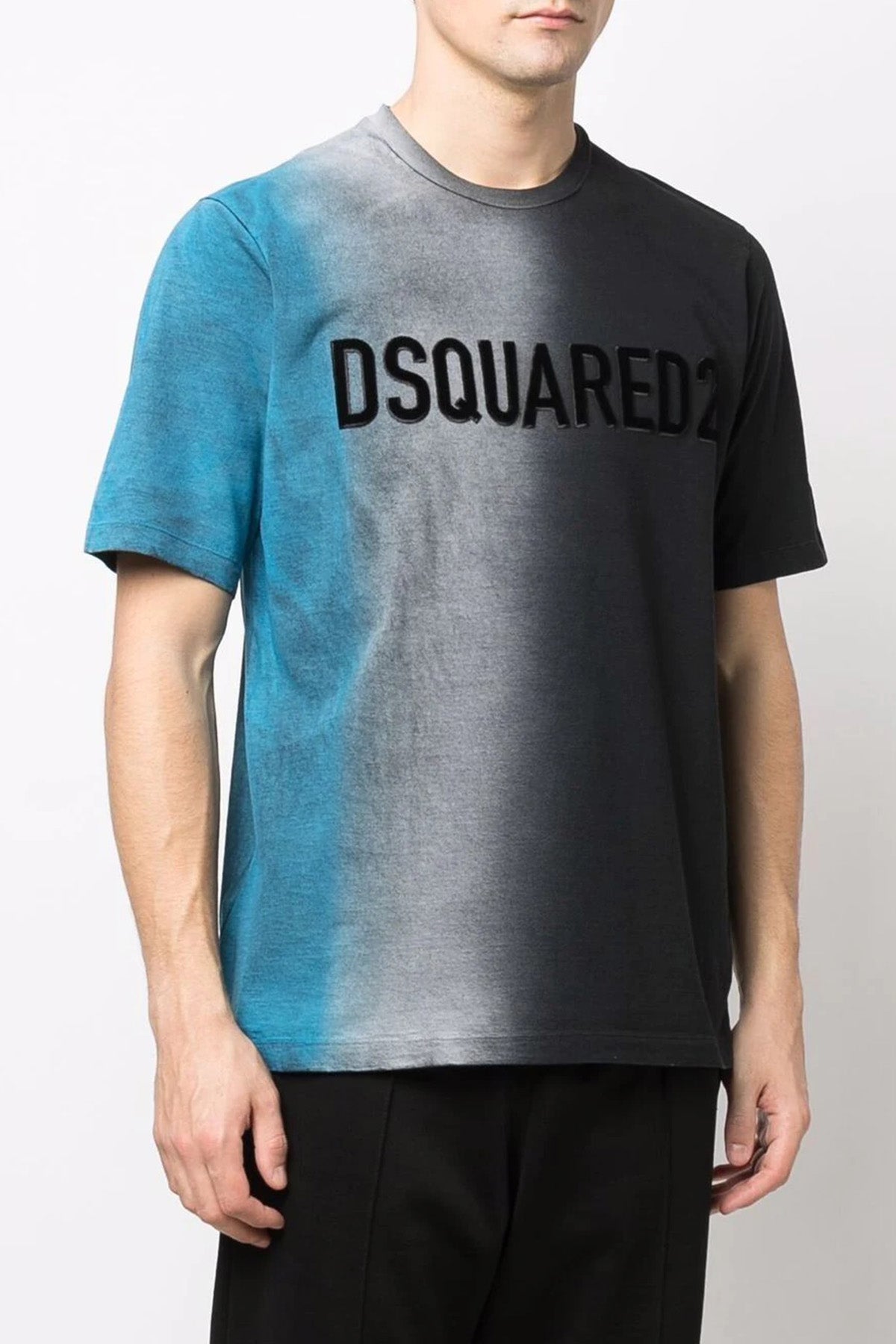 Dsquared Logolu Geniş Kesim Degrade T-shirt-Libas Trendy Fashion Store