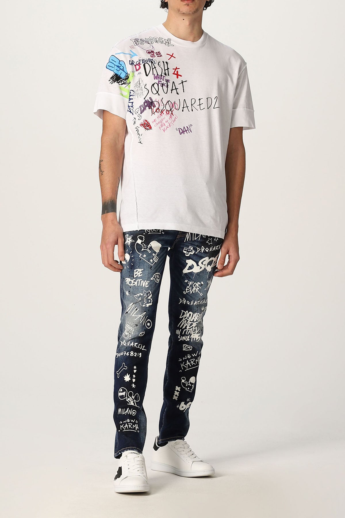 Dsquared Yazı Detaylı Yuvarlak Yaka T-shirt-Libas Trendy Fashion Store