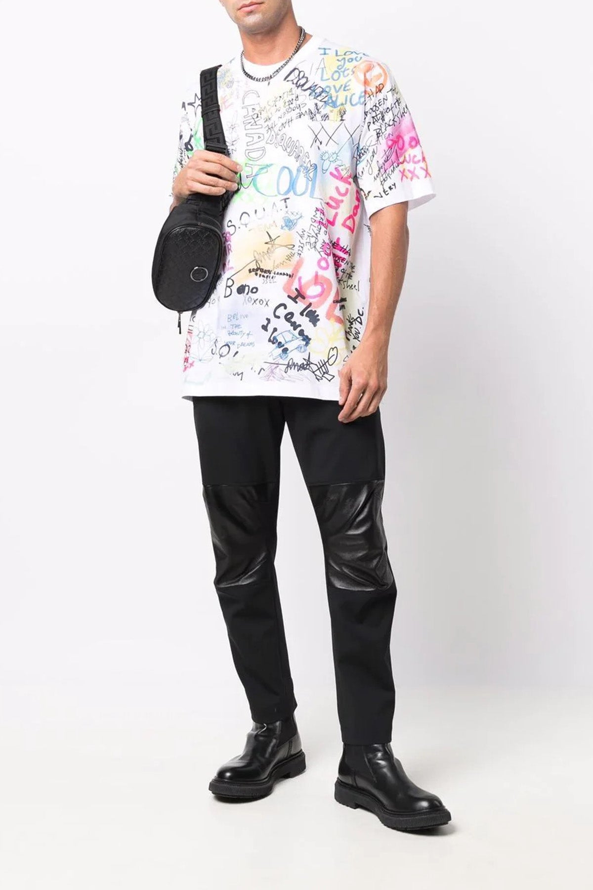 Dsquared Renkli Yazı Detaylı Geniş Kesim T-shirt-Libas Trendy Fashion Store