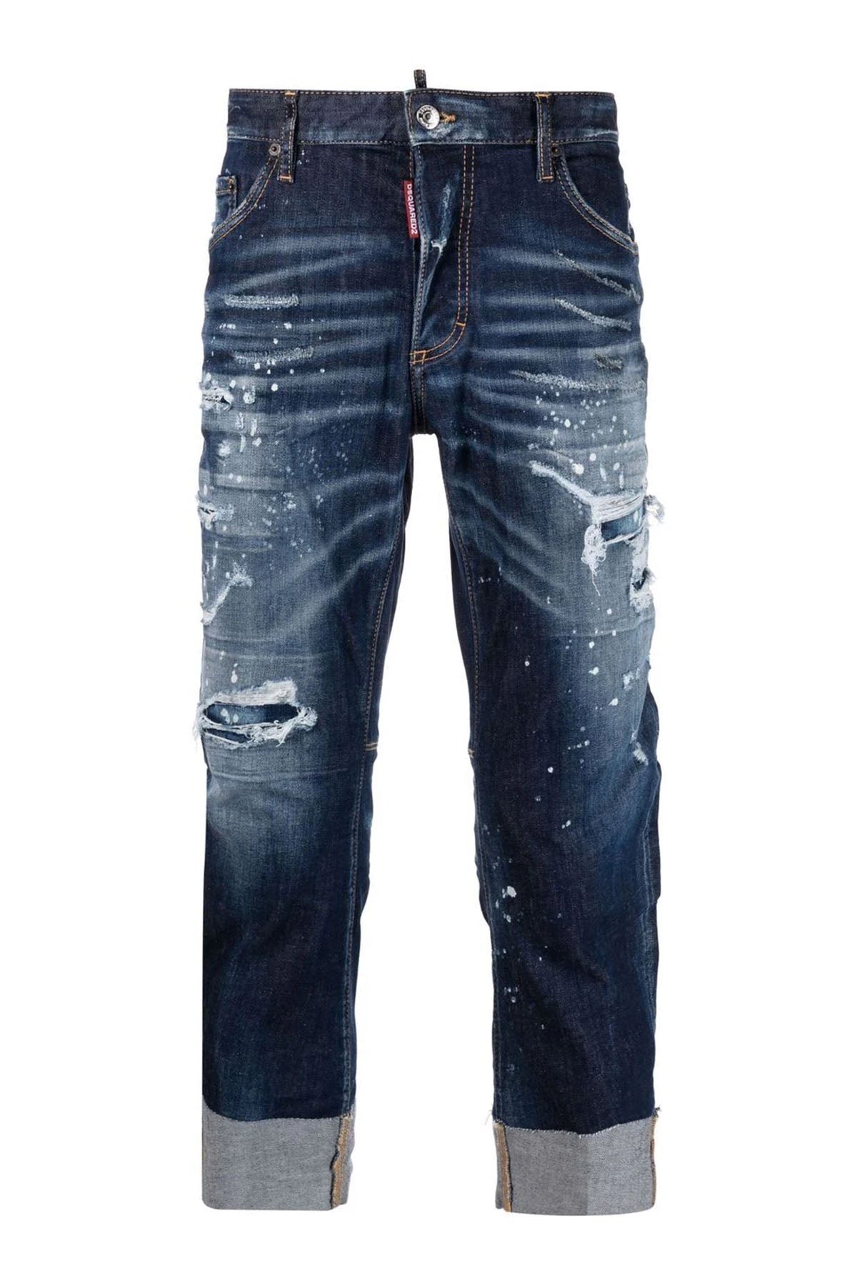 Dsquared Sailor Katlı Kısa Paça Rahat Kesim Jeans-Libas Trendy Fashion Store