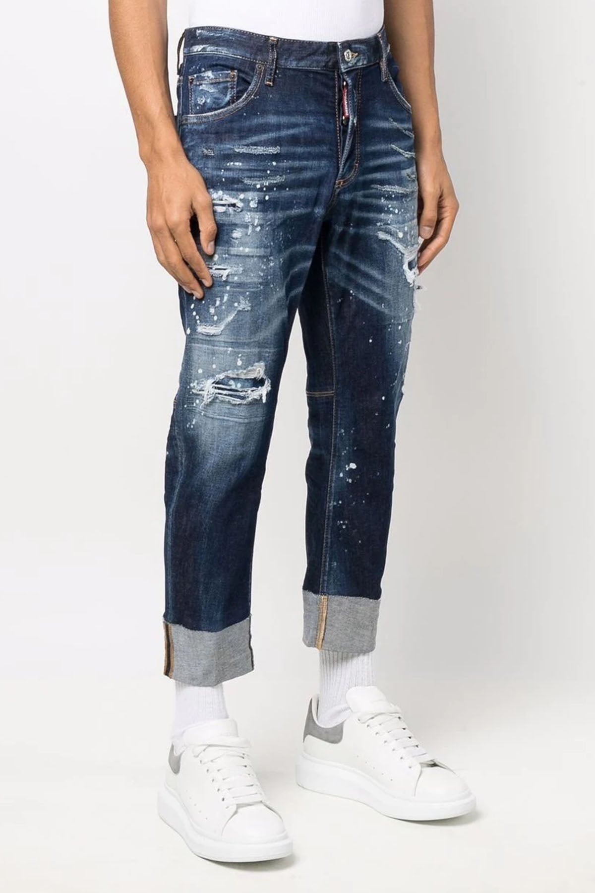Dsquared Sailor Katlı Kısa Paça Rahat Kesim Jeans-Libas Trendy Fashion Store