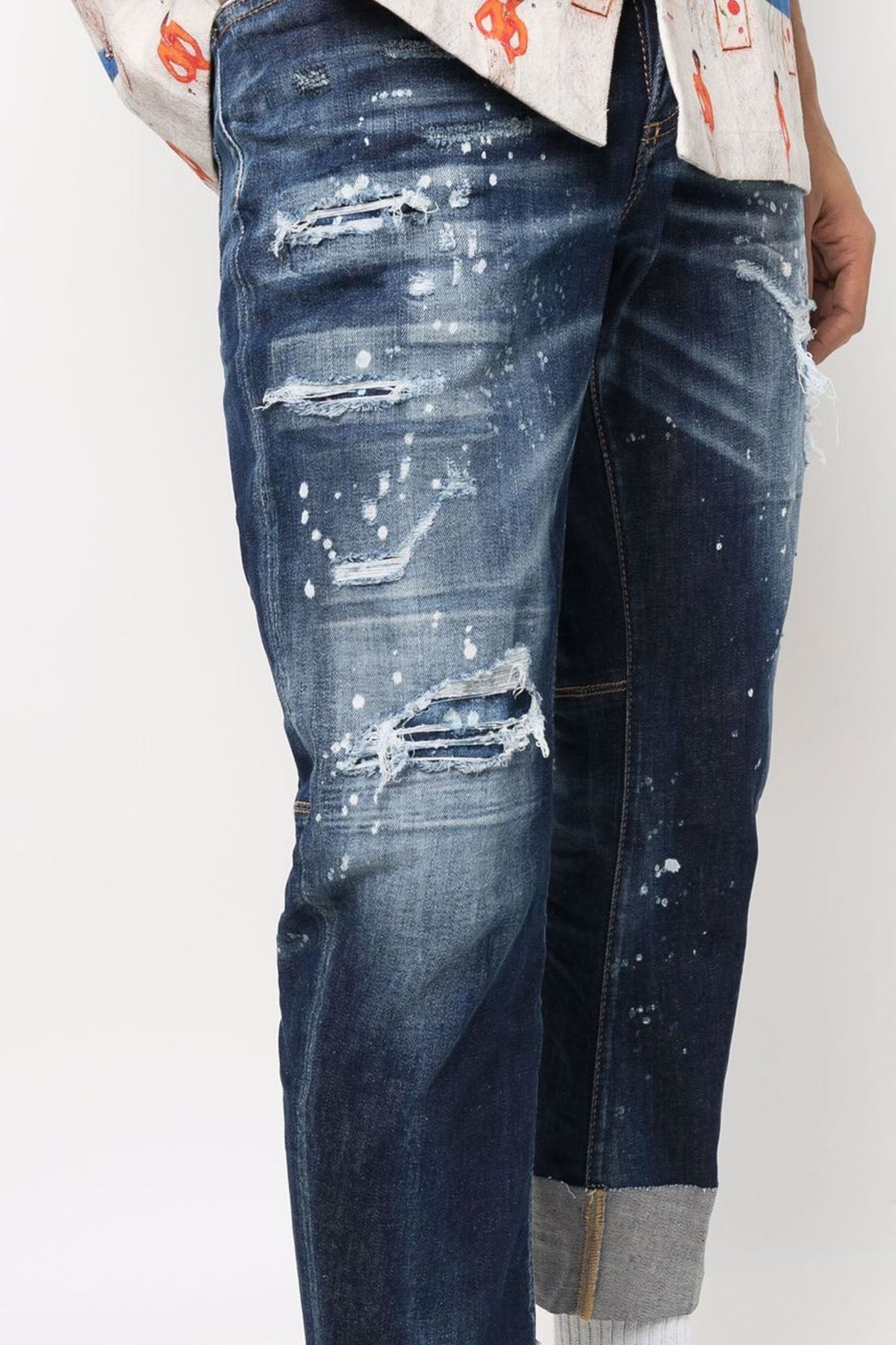 Dsquared Sailor Katlı Kısa Paça Rahat Kesim Jeans-Libas Trendy Fashion Store