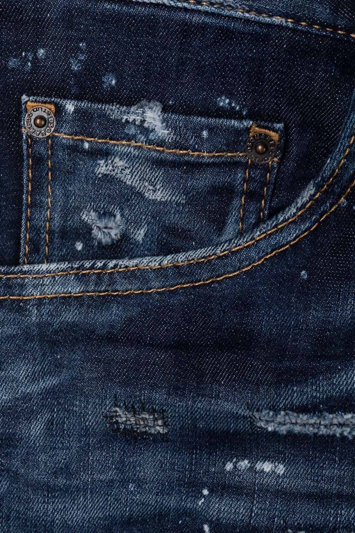 Dsquared Sailor Katlı Kısa Paça Rahat Kesim Jeans-Libas Trendy Fashion Store