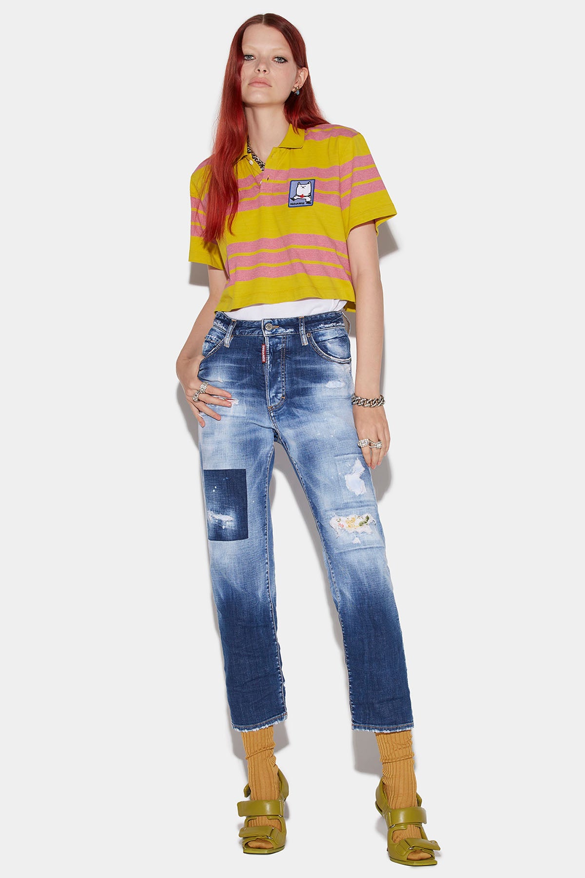 Dsquared Boston Yama Ve Yırtık Detaylı Jeans-Libas Trendy Fashion Store