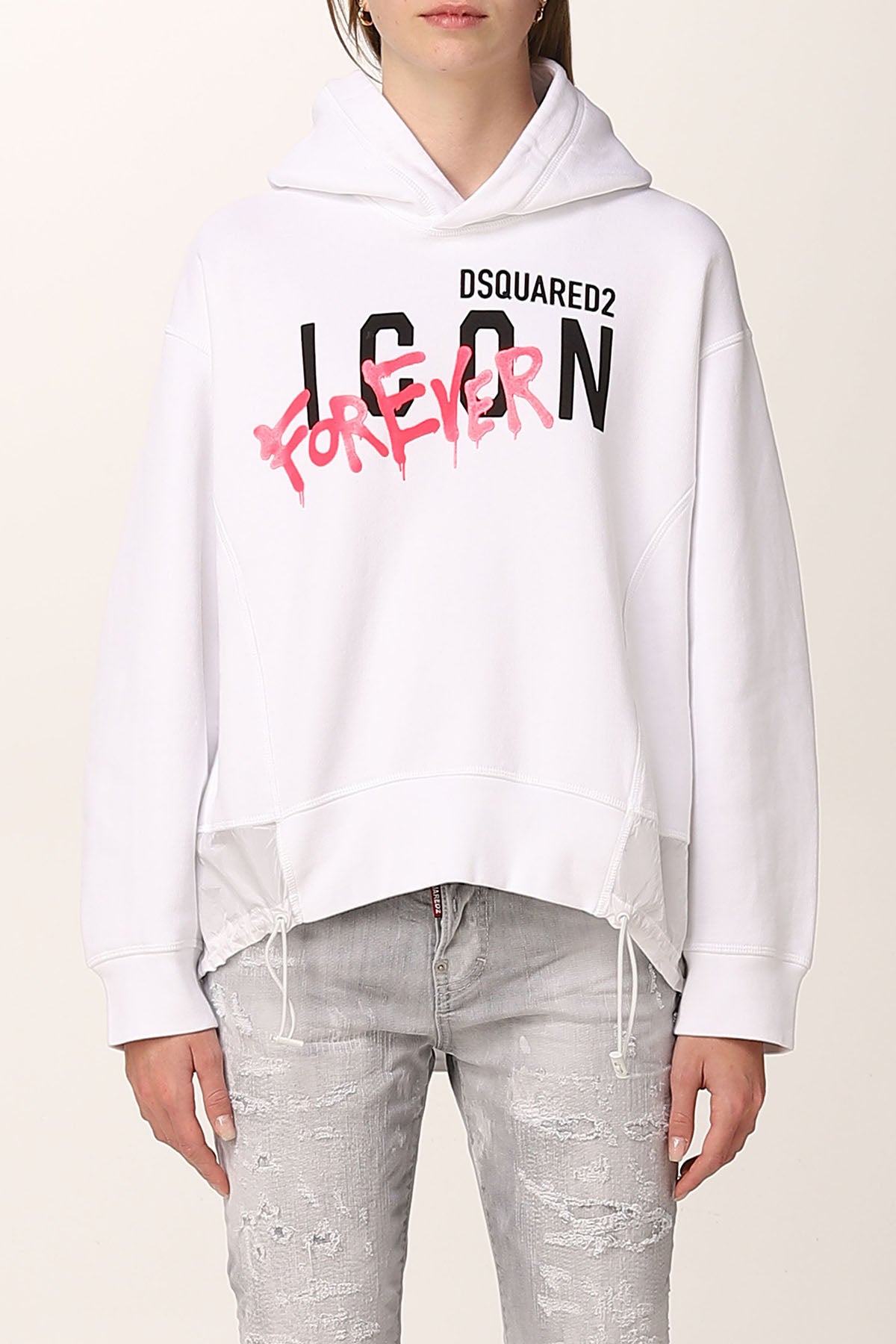 Dsquared Kapüşonlu Logolu Geniş Kesim Sweatshirt-Libas Trendy Fashion Store