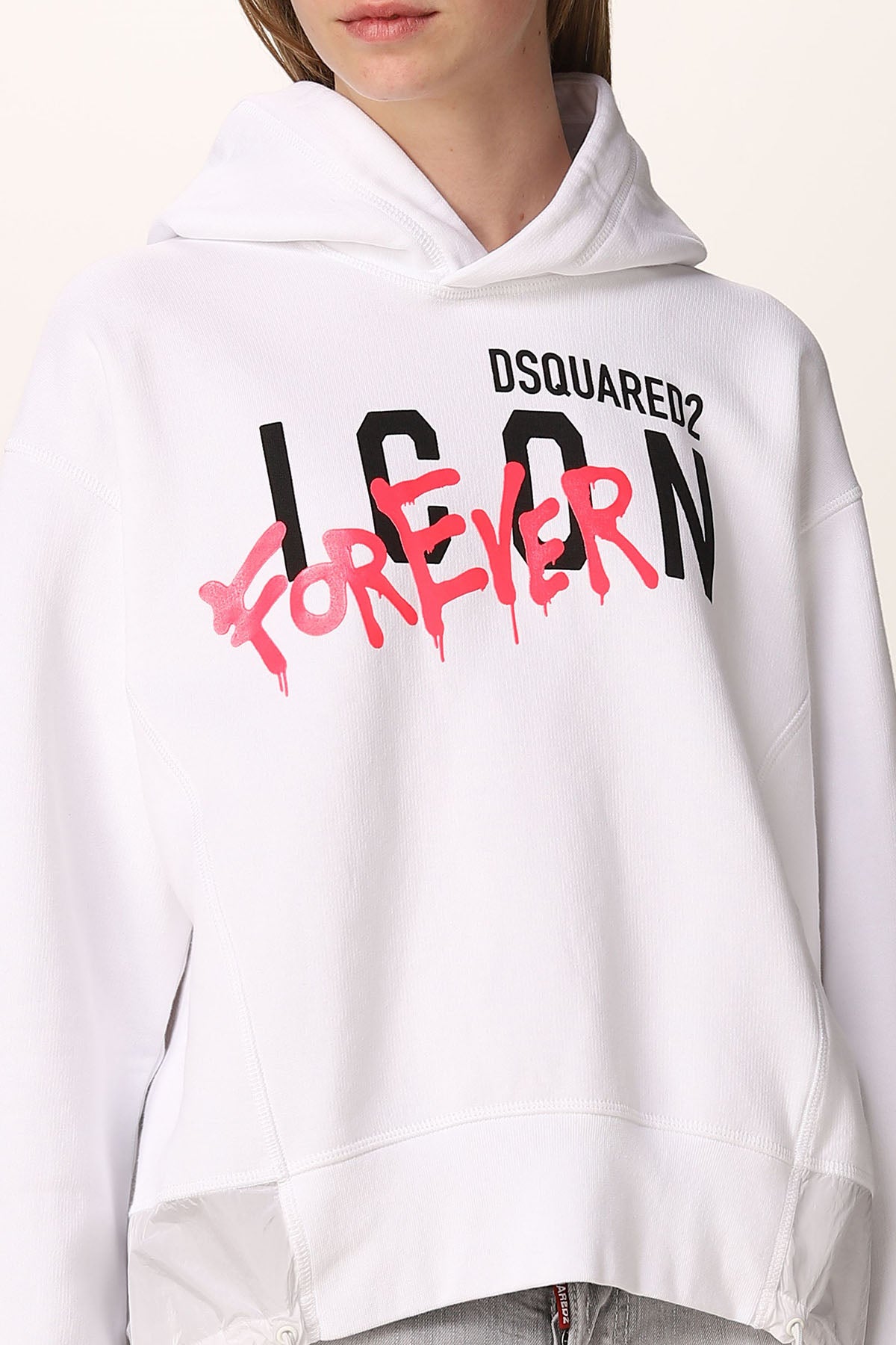Dsquared Kapüşonlu Logolu Geniş Kesim Sweatshirt-Libas Trendy Fashion Store
