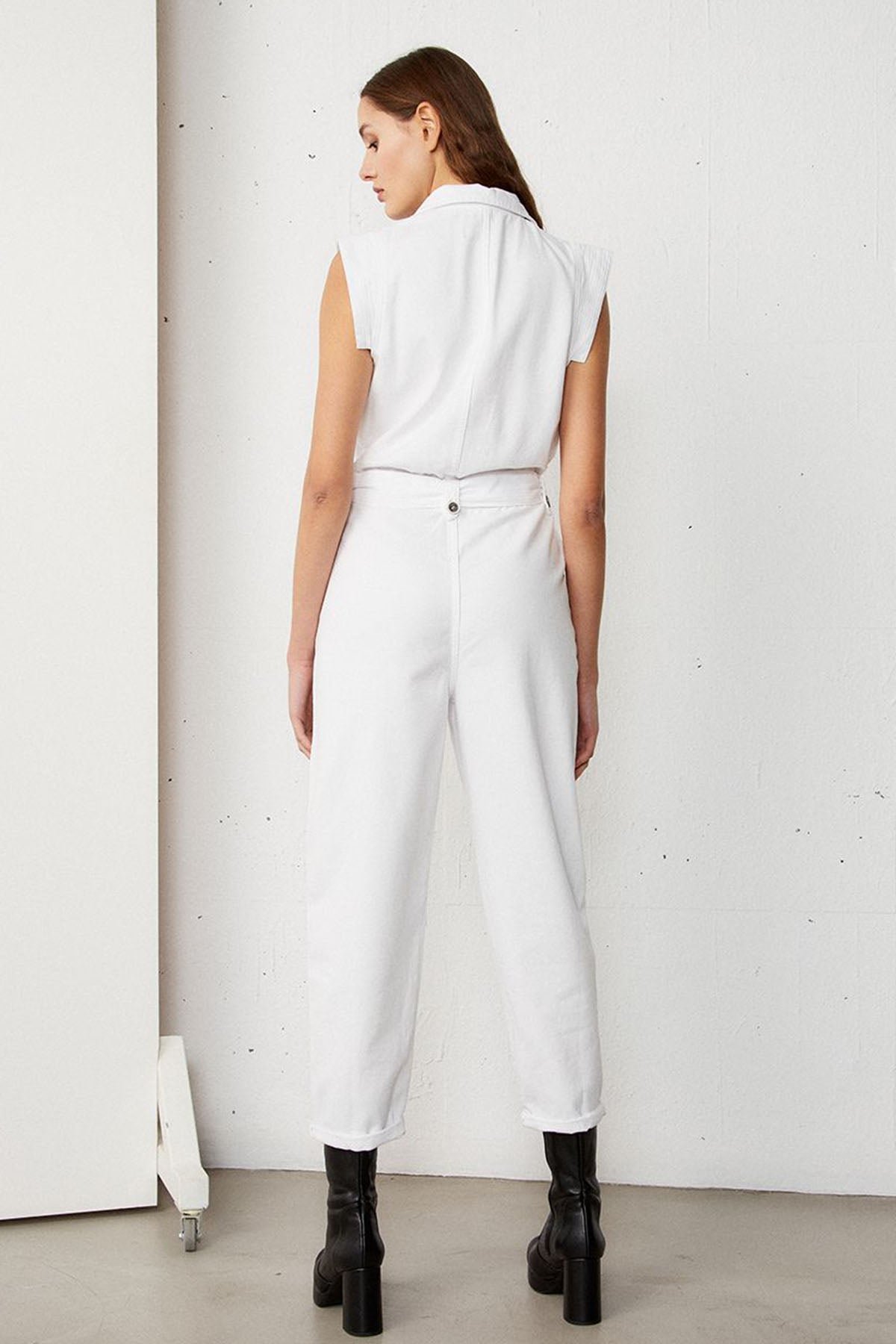 Bsb Belden Kuşaklı Kolsuz Tulum-Libas Trendy Fashion Store