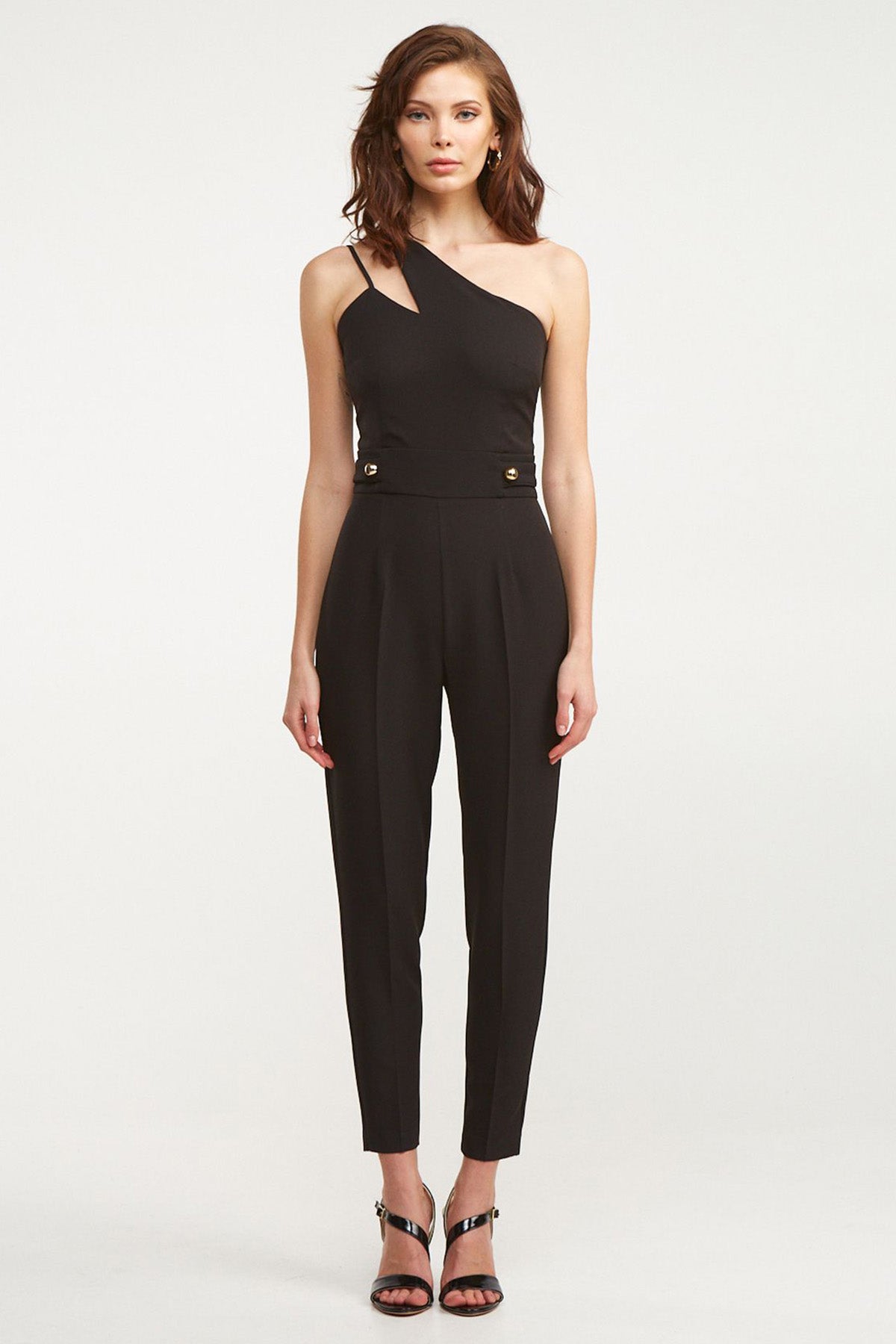 Lynne Bele Oturan Tek Omuz Tulum-Libas Trendy Fashion Store