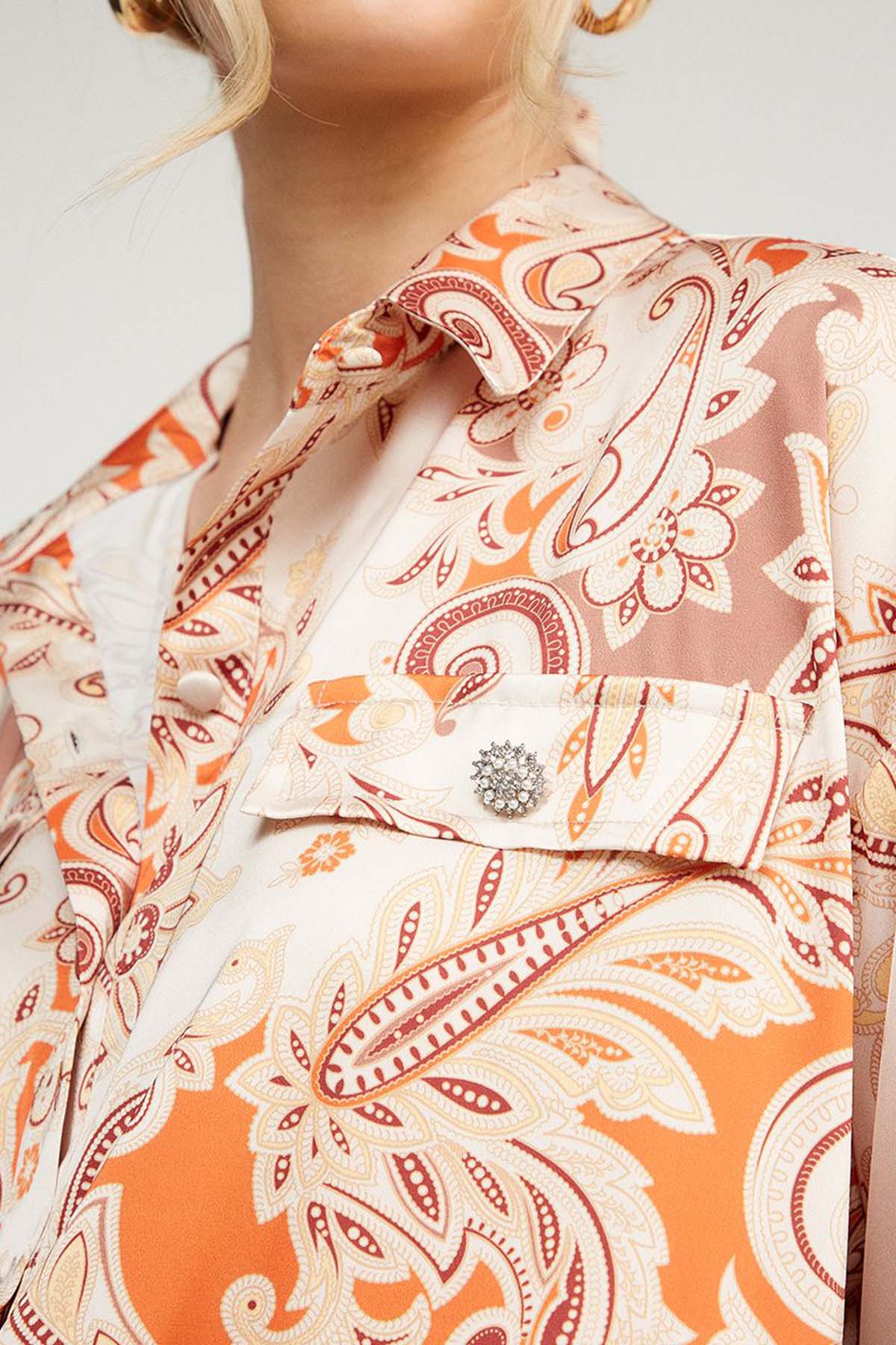 Bsb Şal Desenli Gömlek-Libas Trendy Fashion Store