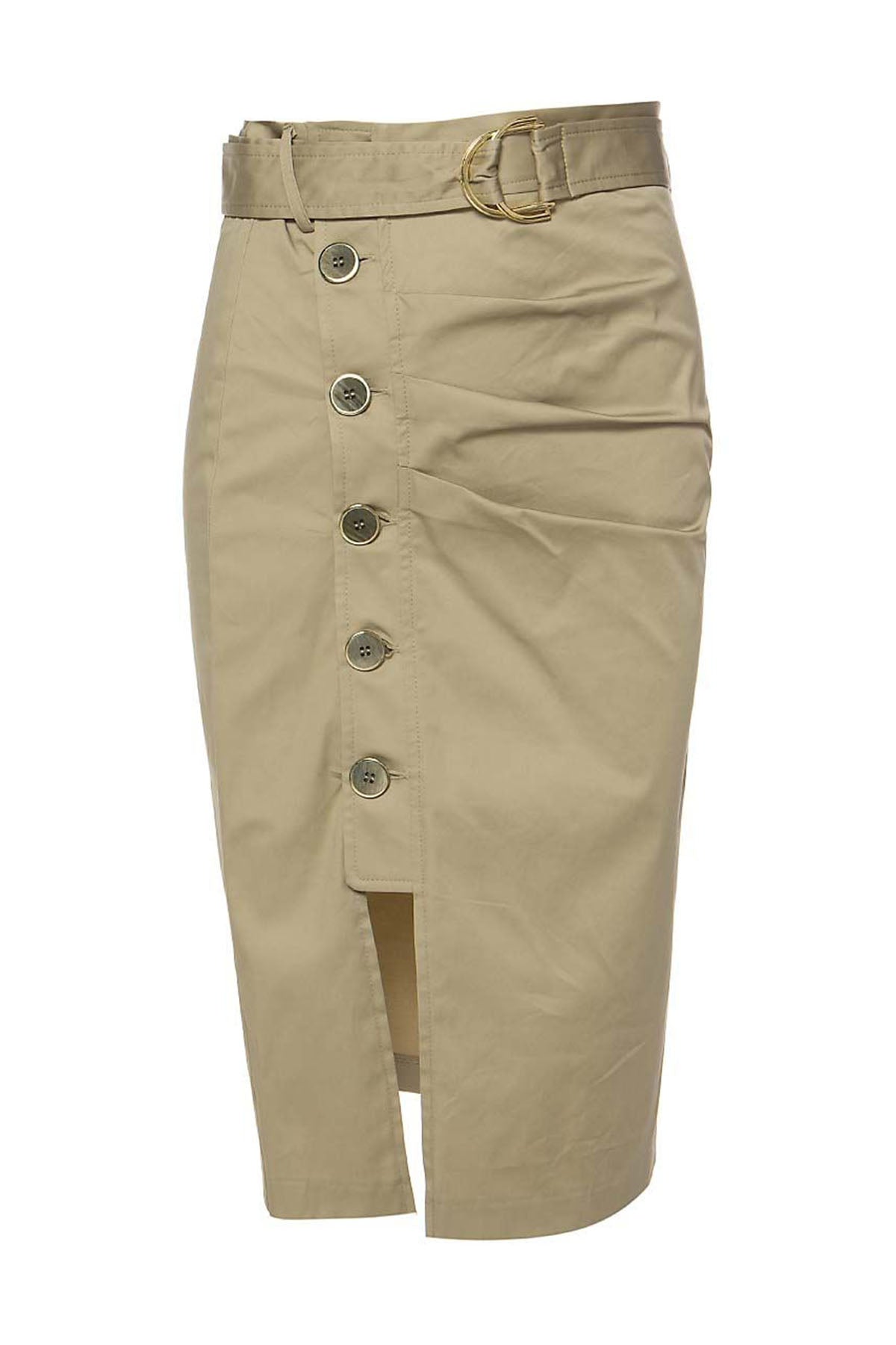 Bsb Slim Fit Düğmeli Yırtmaçlı Dizüstü Etek-Libas Trendy Fashion Store