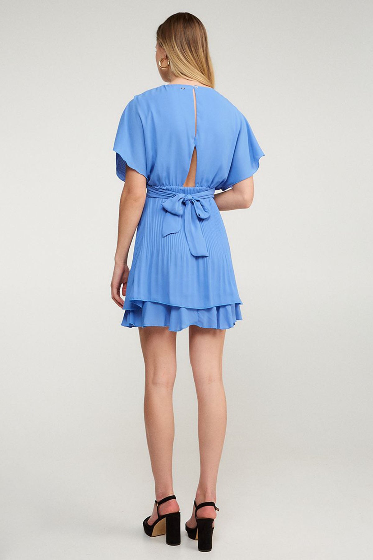 Bsb V Yaka Mini Elbise-Libas Trendy Fashion Store