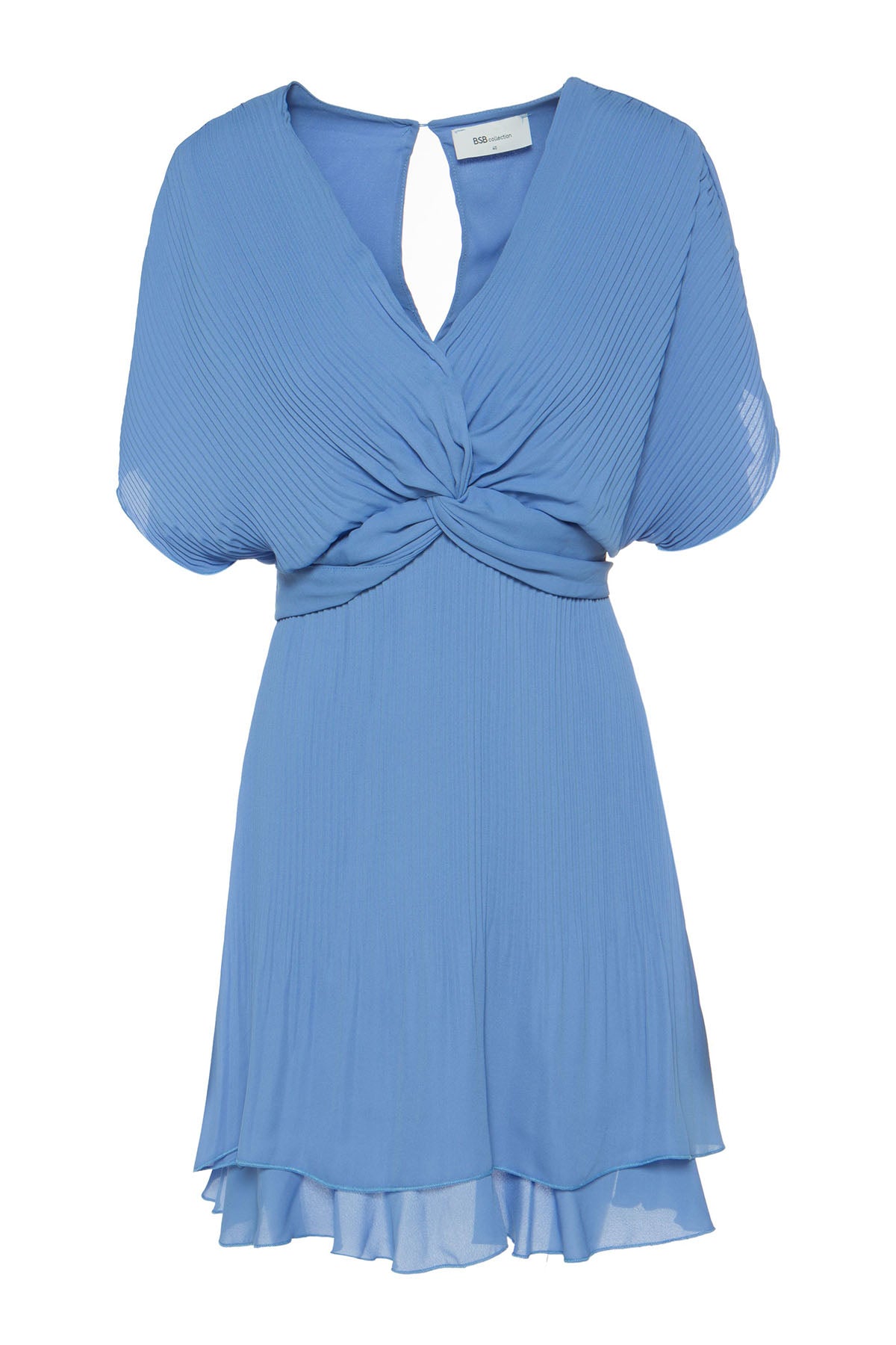 Bsb V Yaka Mini Elbise-Libas Trendy Fashion Store