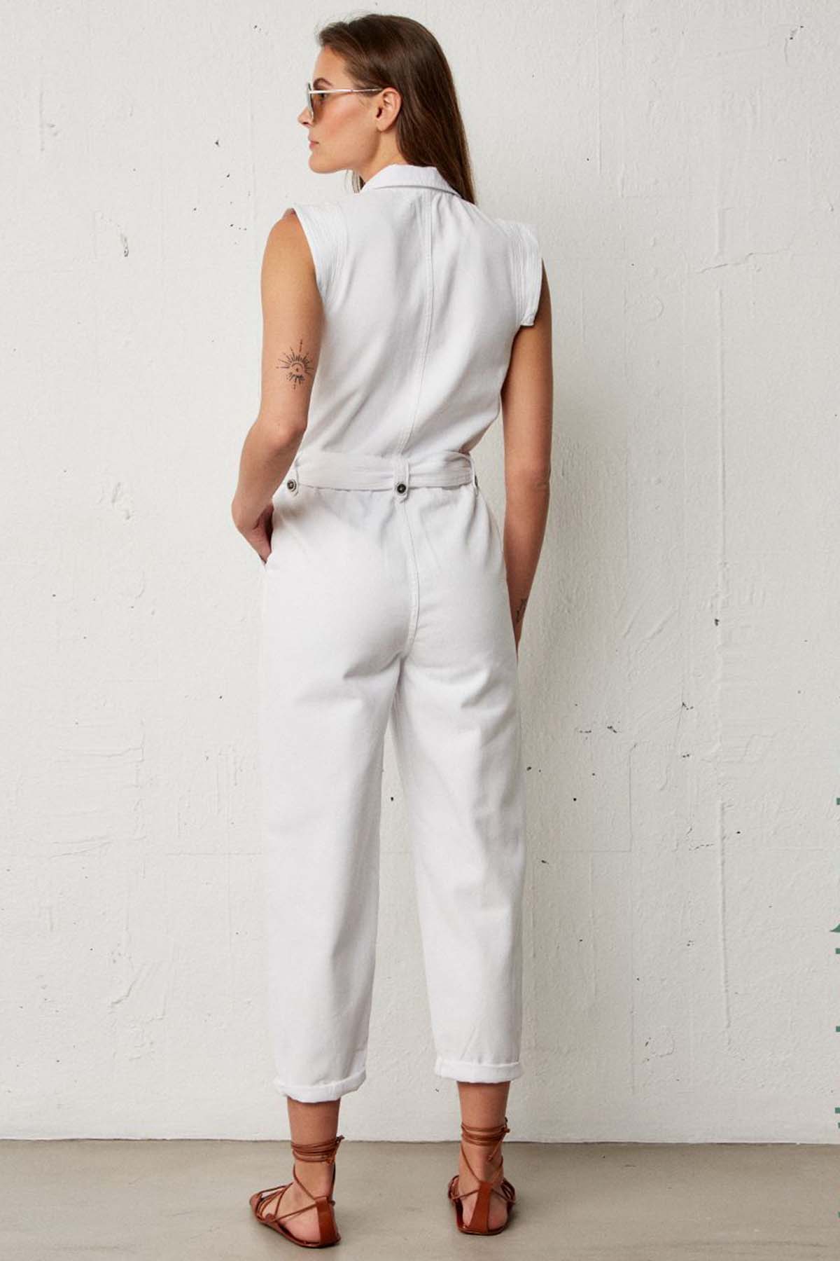 Bsb Belden Kuşaklı Kolsuz Tulum-Libas Trendy Fashion Store