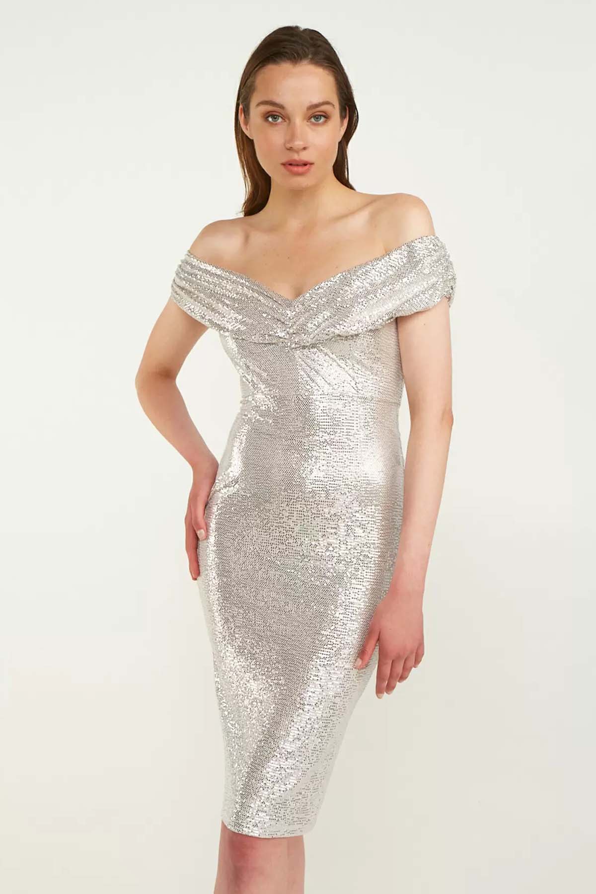 Lynne Dizüstü Payetli Straplez Elbise-Libas Trendy Fashion Store