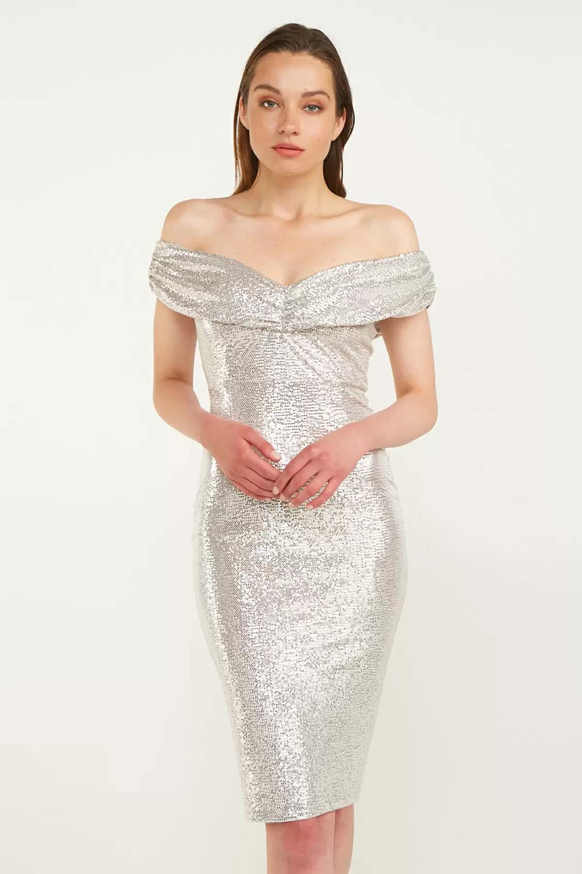 Lynne Dizüstü Payetli Straplez Elbise-Libas Trendy Fashion Store