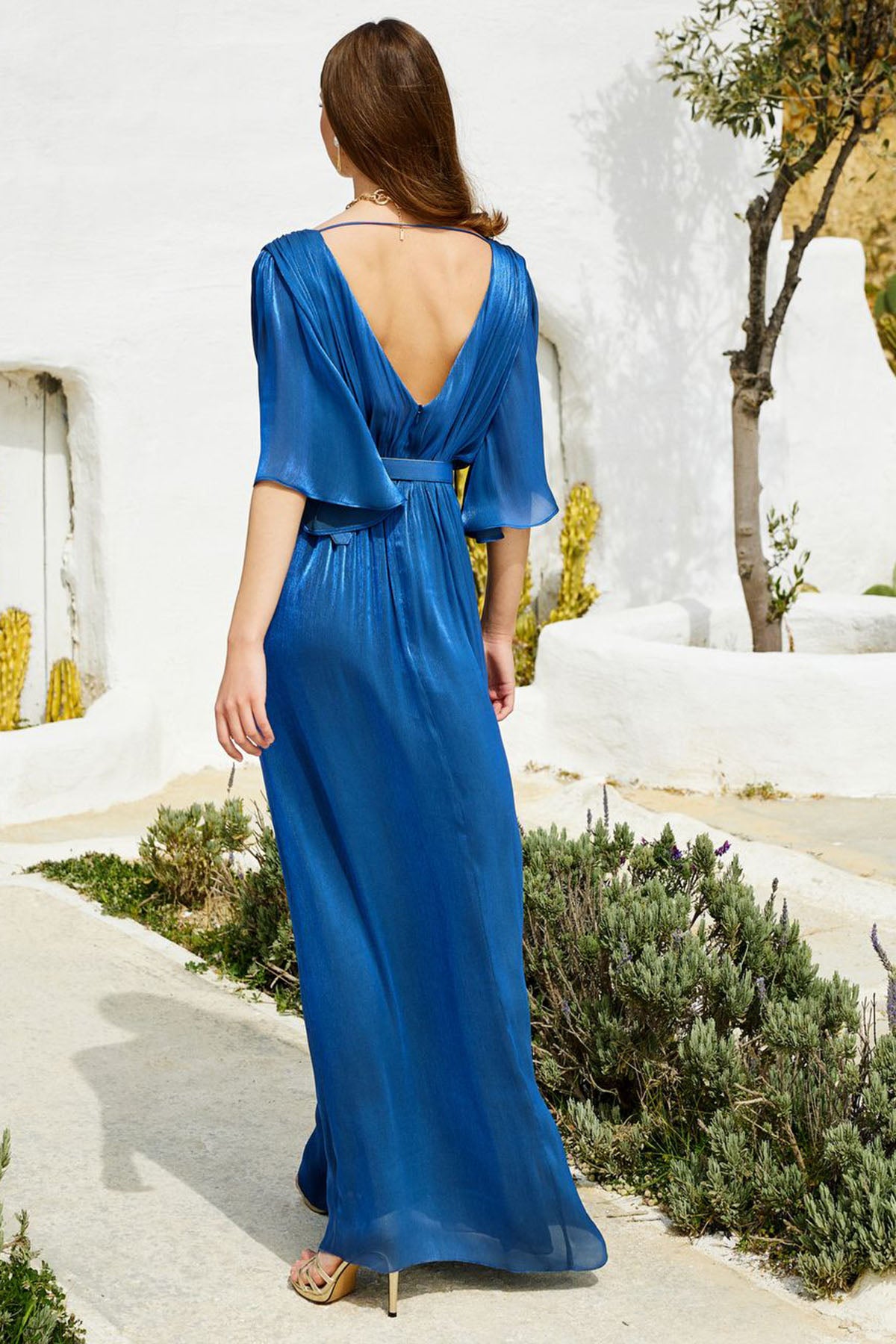 Bsb Belden Kemerli Maxi Elbise-Libas Trendy Fashion Store