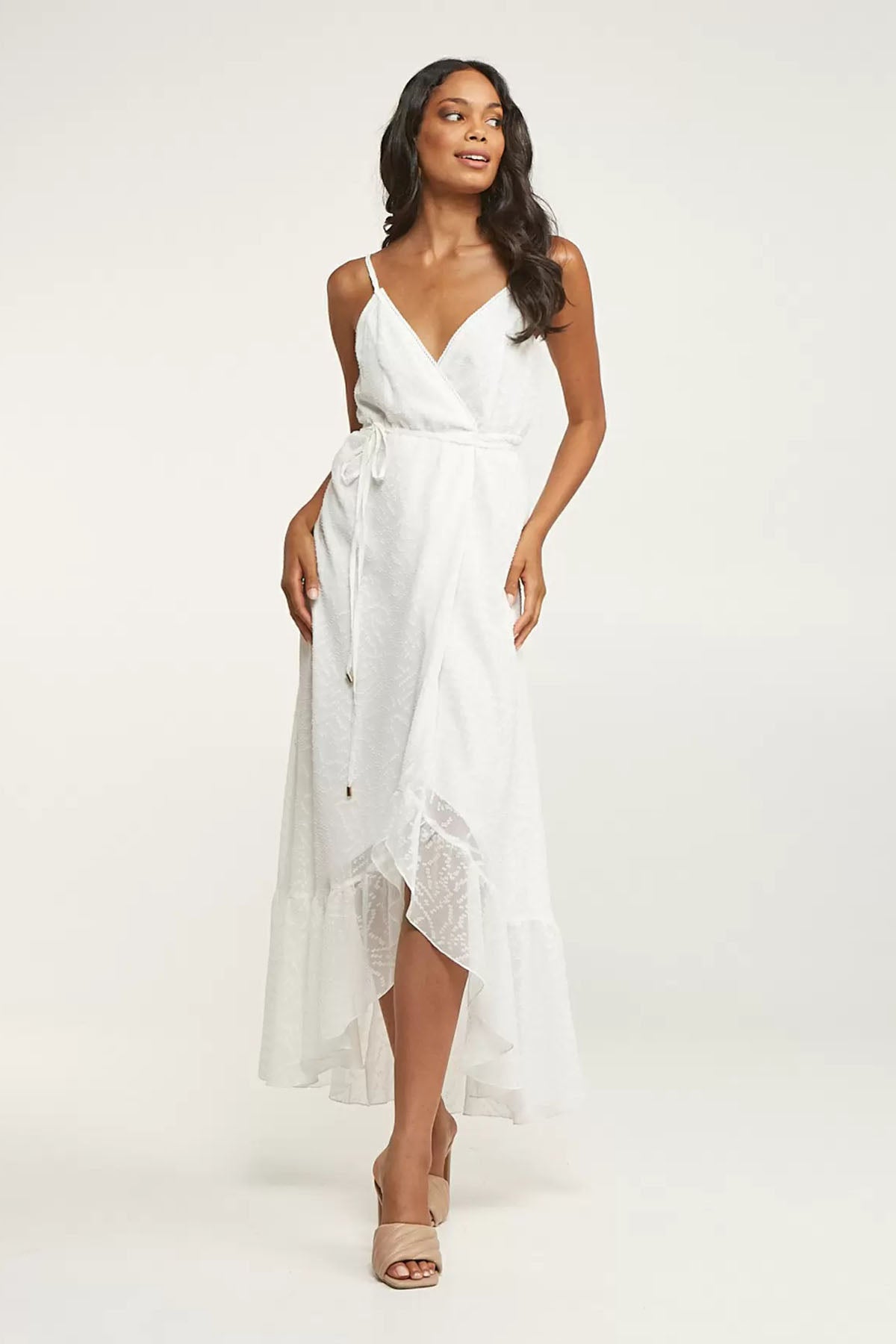 Lynne Asimetrik Kesim İp Askılı Maxi Elbise-Libas Trendy Fashion Store